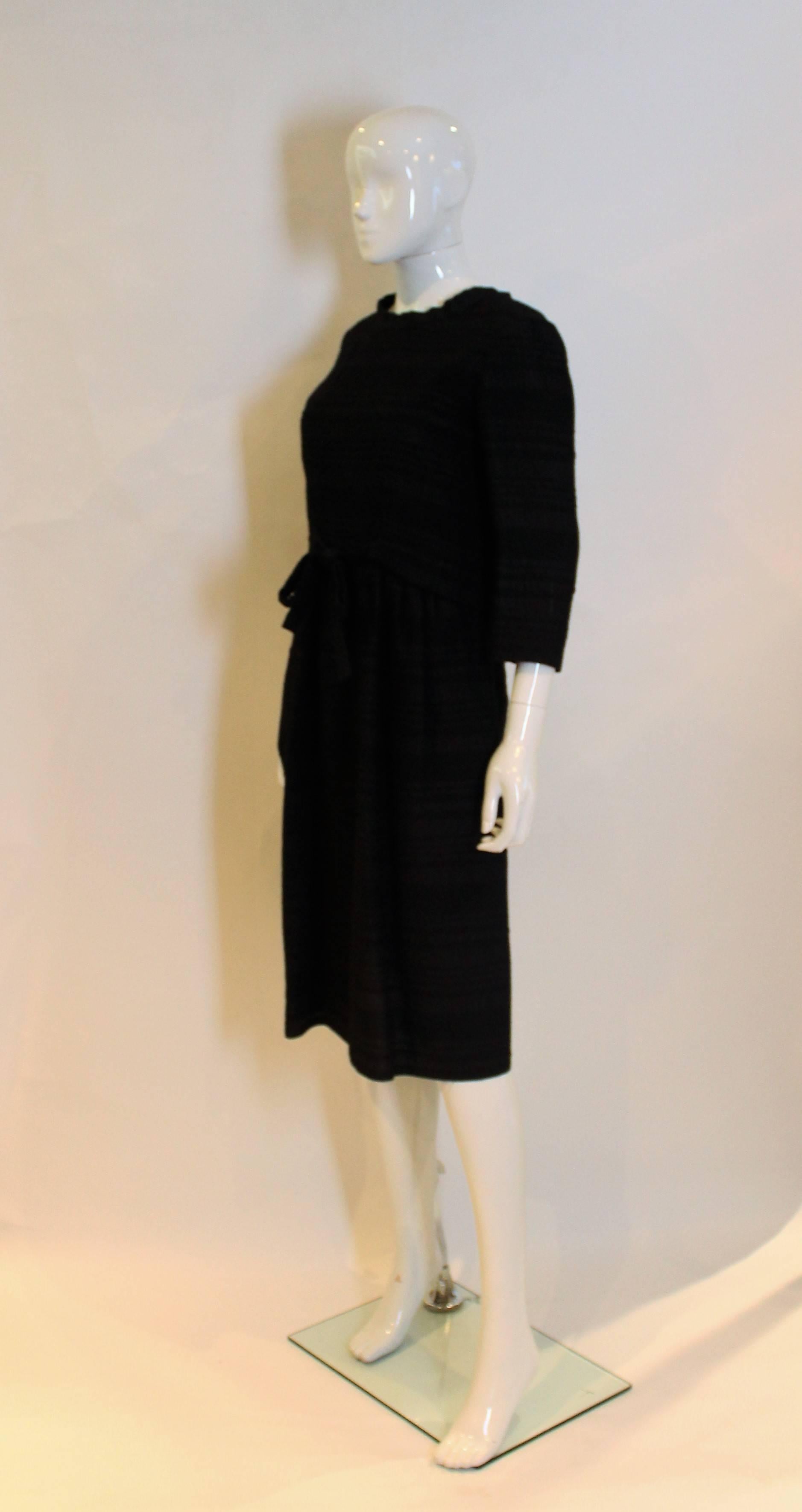 Vintage Balmain Black Dinner Dress In Excellent Condition In London, GB