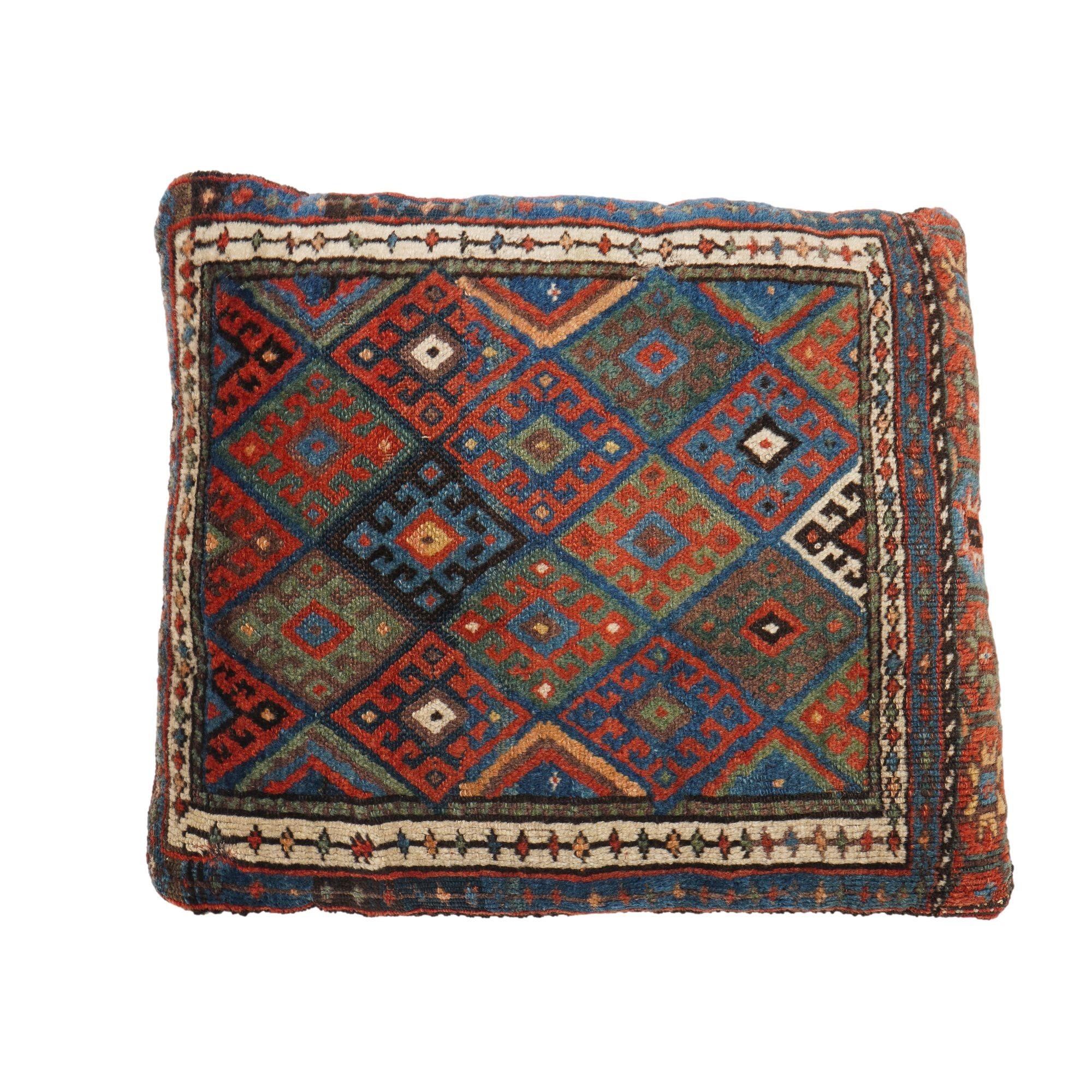 Vintage Balochistan-Stehkissen mit Lederrückenlehne, ca. 1890 (Asiatisch) im Angebot