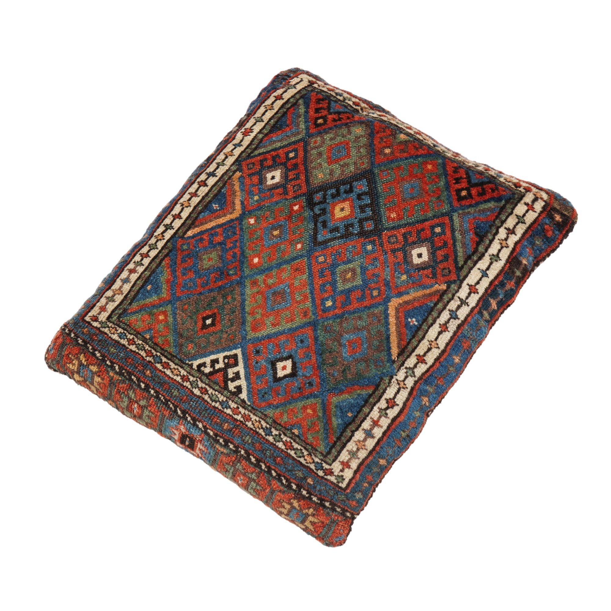 Vintage Balochistan-Stehkissen mit Lederrückenlehne, ca. 1890 im Zustand „Gut“ im Angebot in Kenilworth, IL