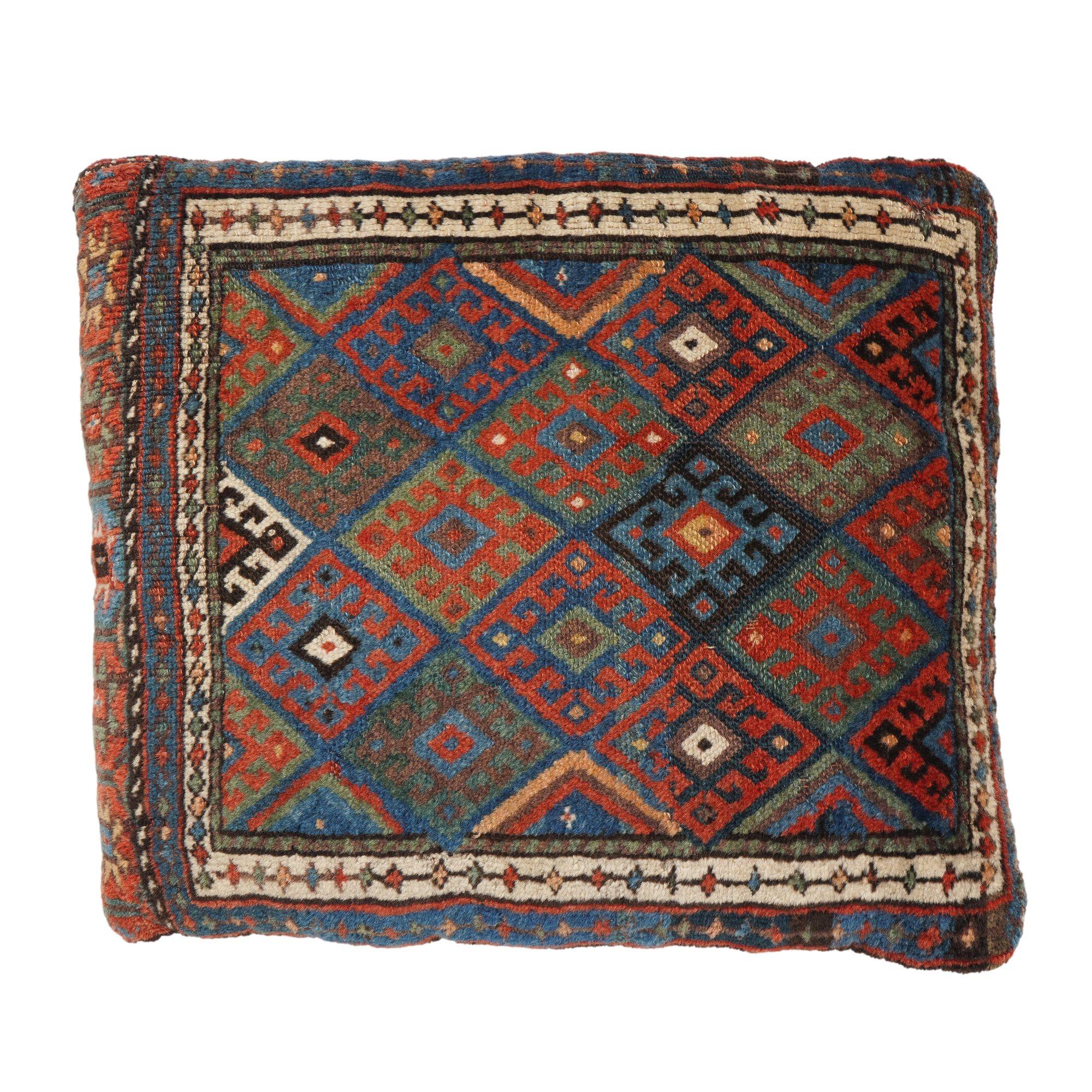 Vintage Balochistan-Stehkissen mit Lederrückenlehne, ca. 1890 (19. Jahrhundert) im Angebot