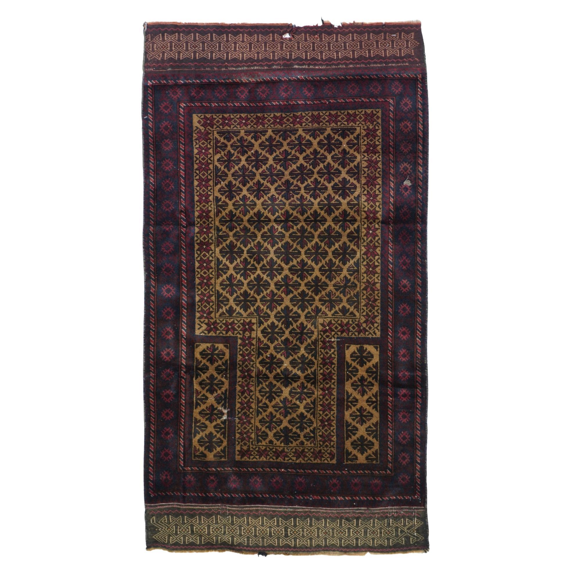 Vintage Balouch Rug 2'7'' x 5'0" For Sale