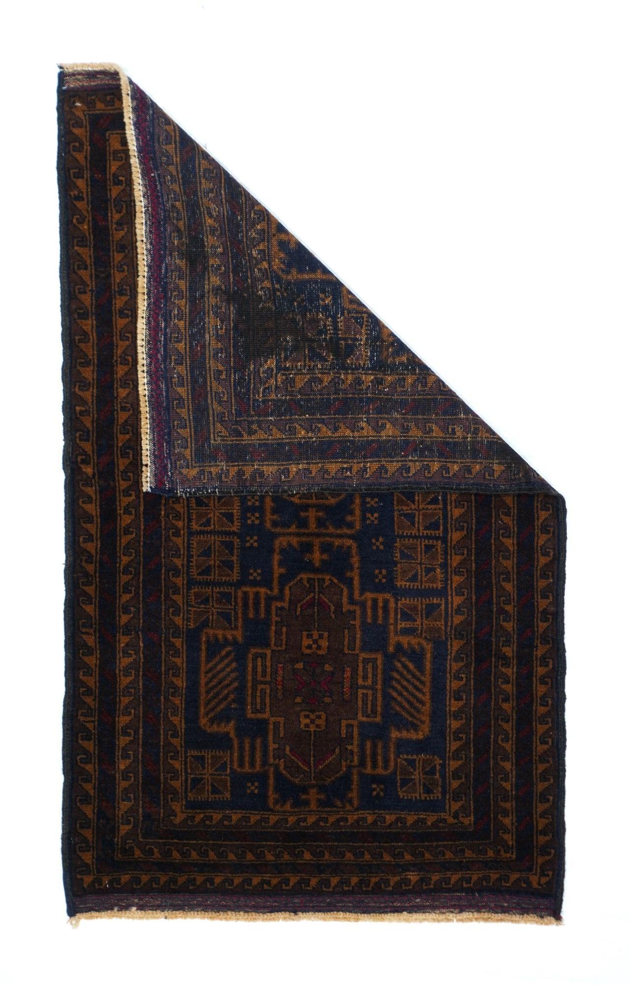 Vintage Balouch Rug 2'9'' x 4'2''. 