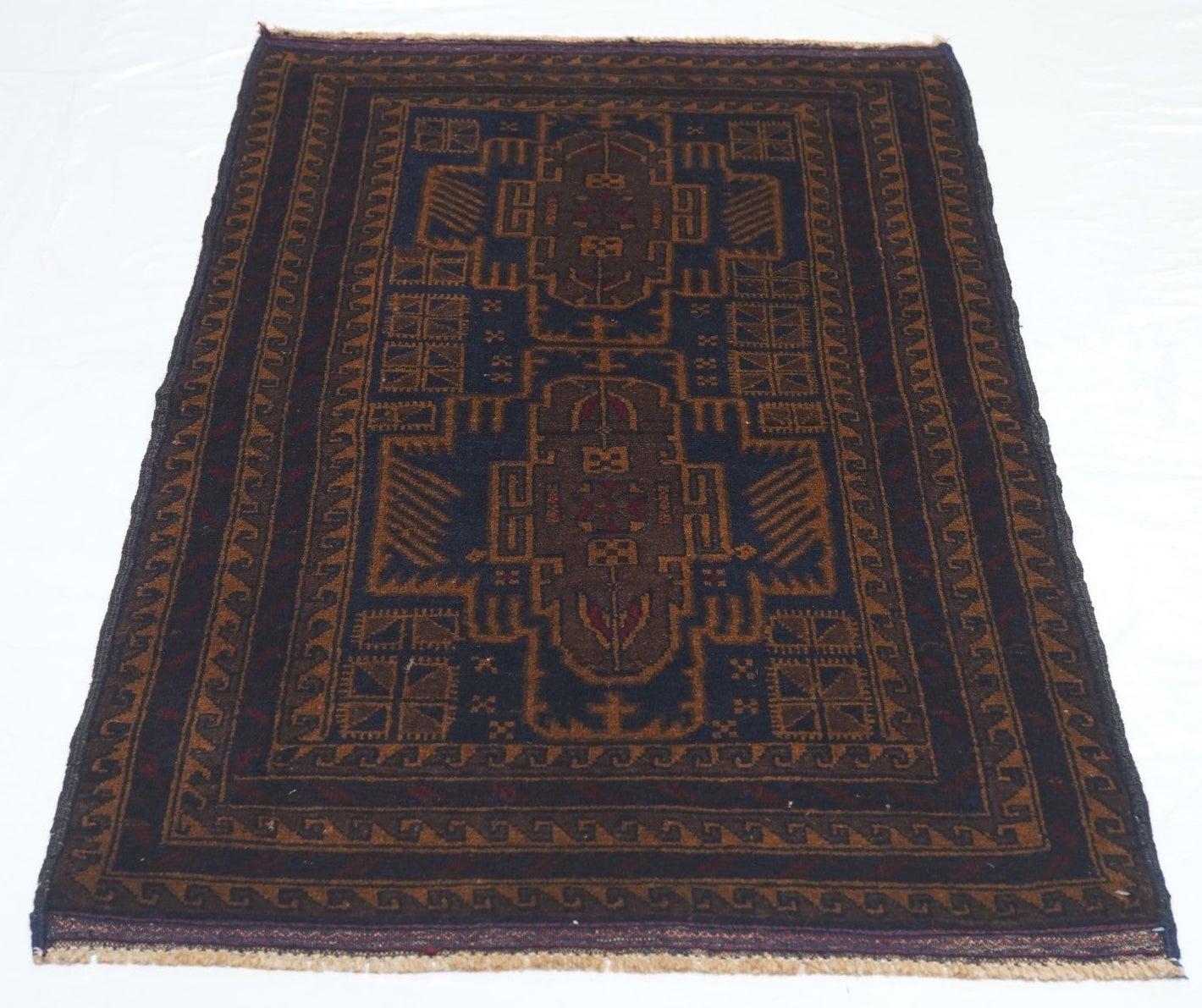 20th Century Vintage Balouch Rug 2'9'' x 4'2'' For Sale