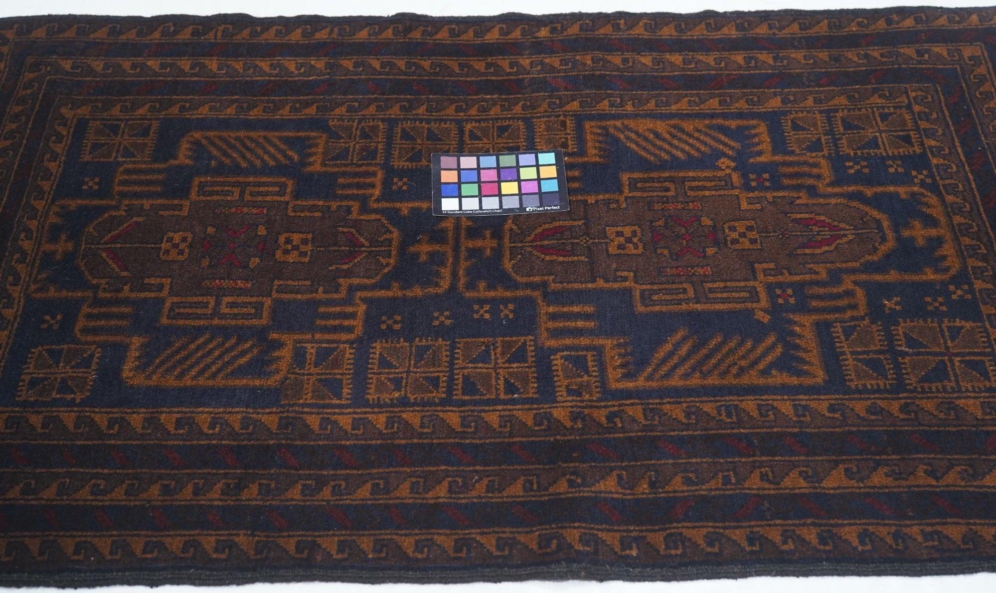 Wool Vintage Balouch Rug 2'9'' x 4'2'' For Sale