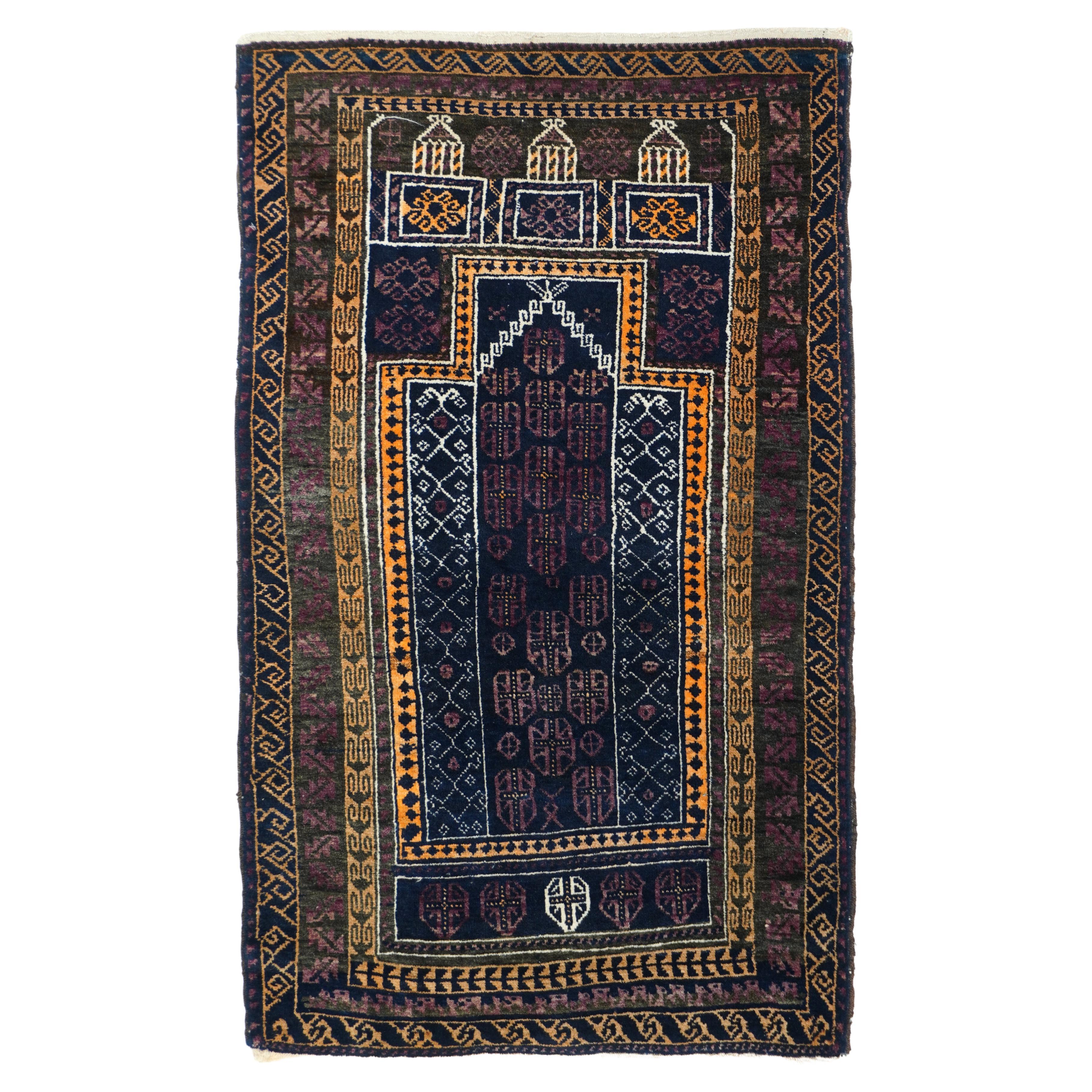 Vintage Balouch Rug 2'9'' x 4'6'' For Sale