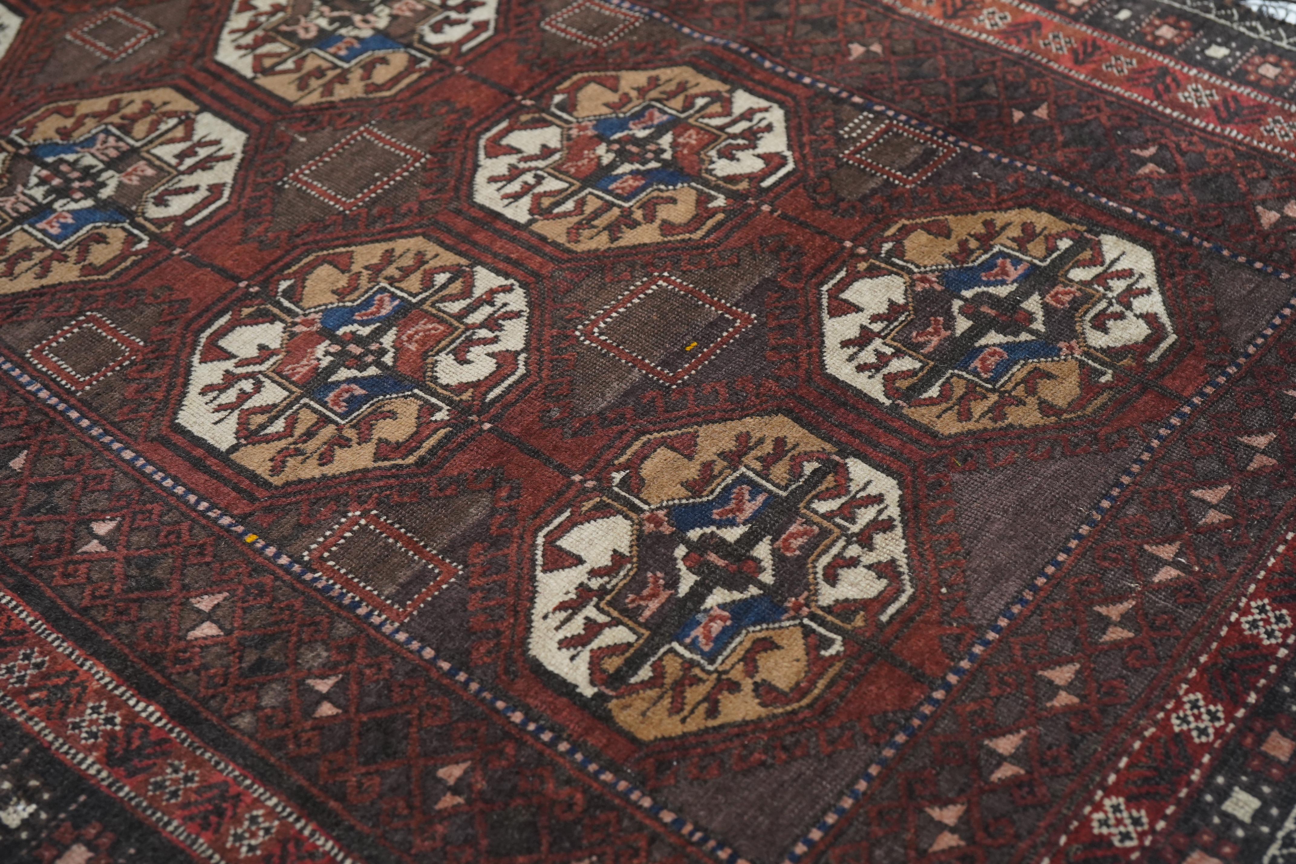 Lana Tappeto Vintage Balouch 3'0'' x 6'0'' in vendita