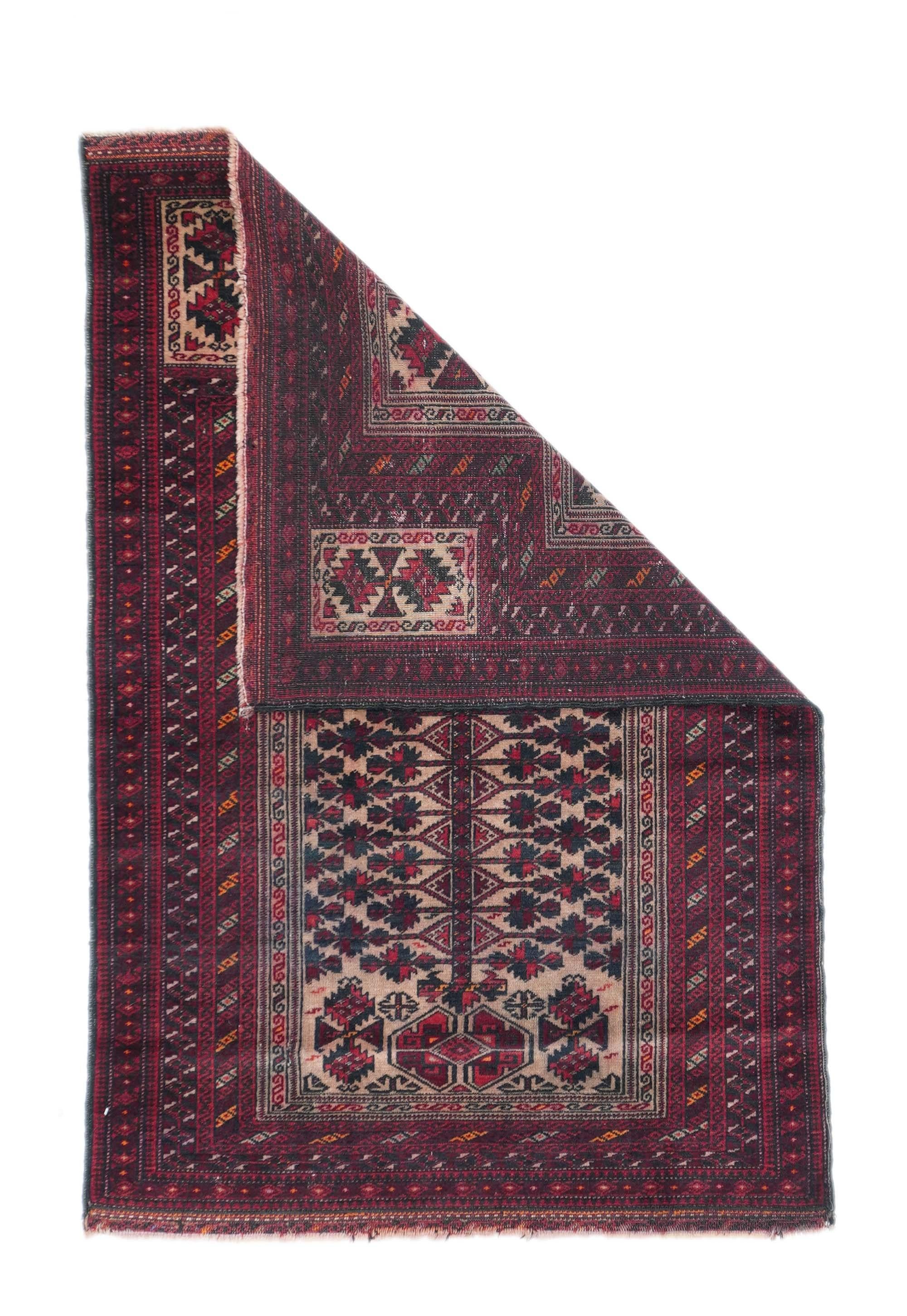 Vintage Balouch rug 3'2'' x 4'9''.