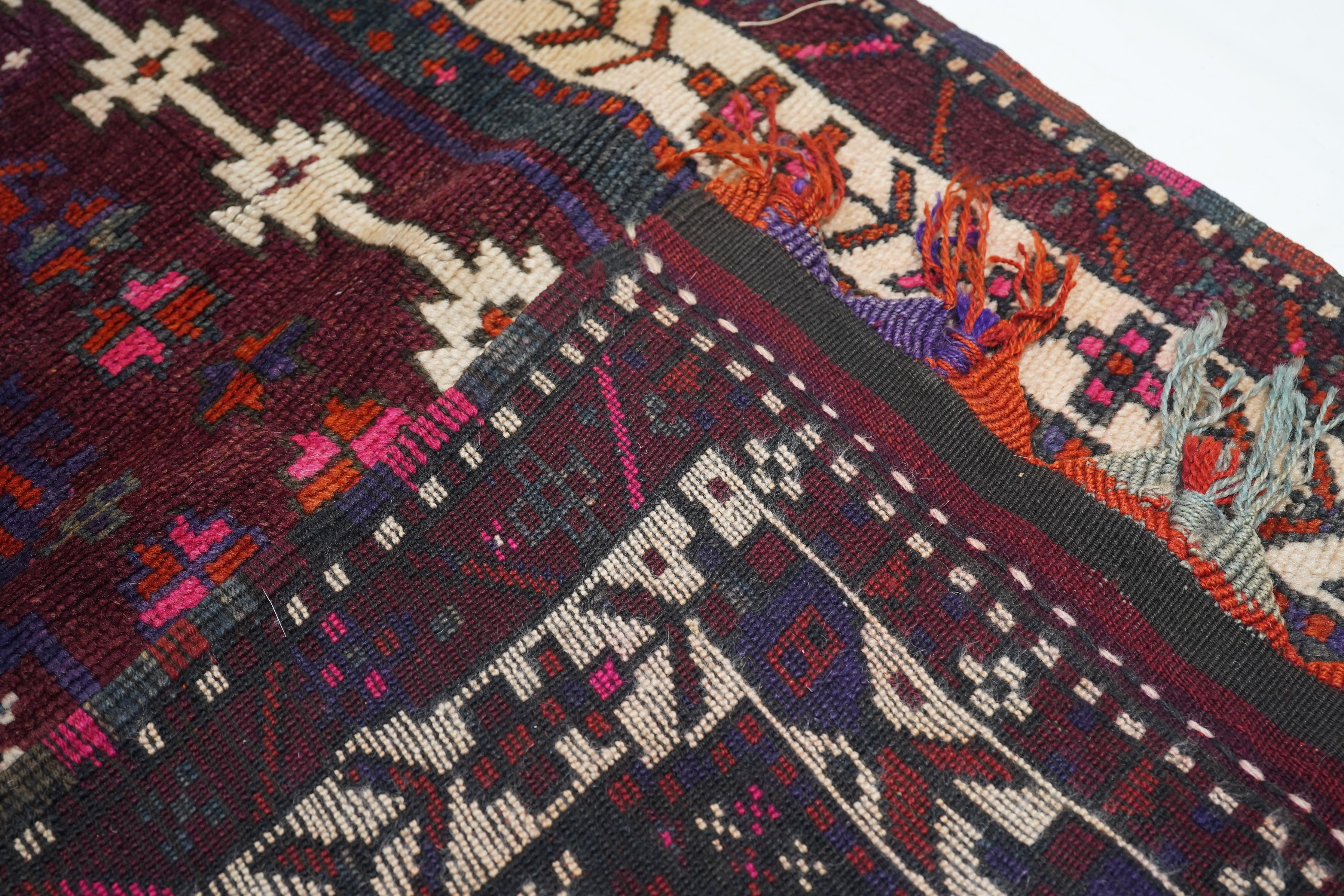 Vintage Balouch Rug 3'5'' x 6'2'' For Sale 5