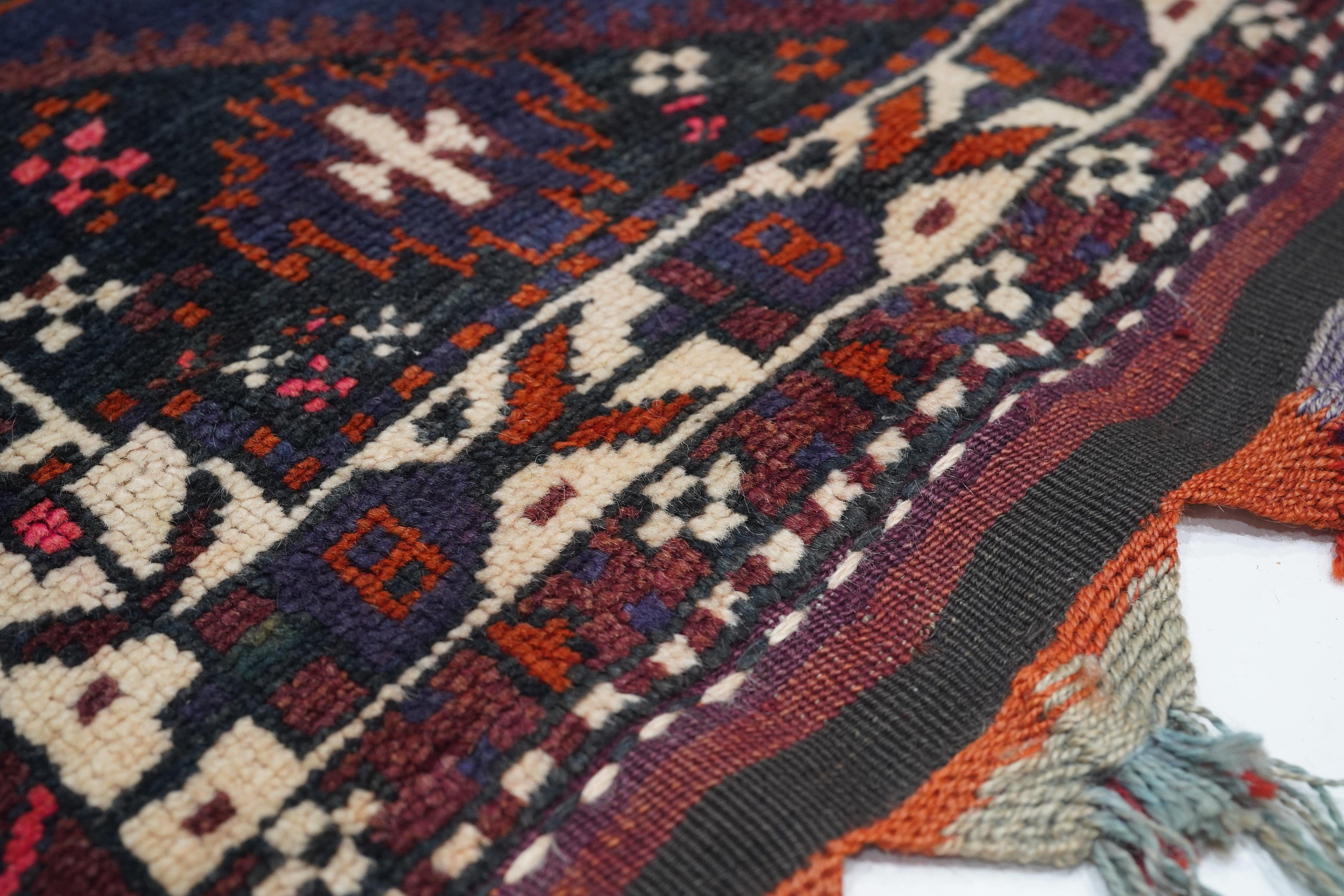Vintage Balouch Rug 3'5'' x 6'2'' For Sale 2