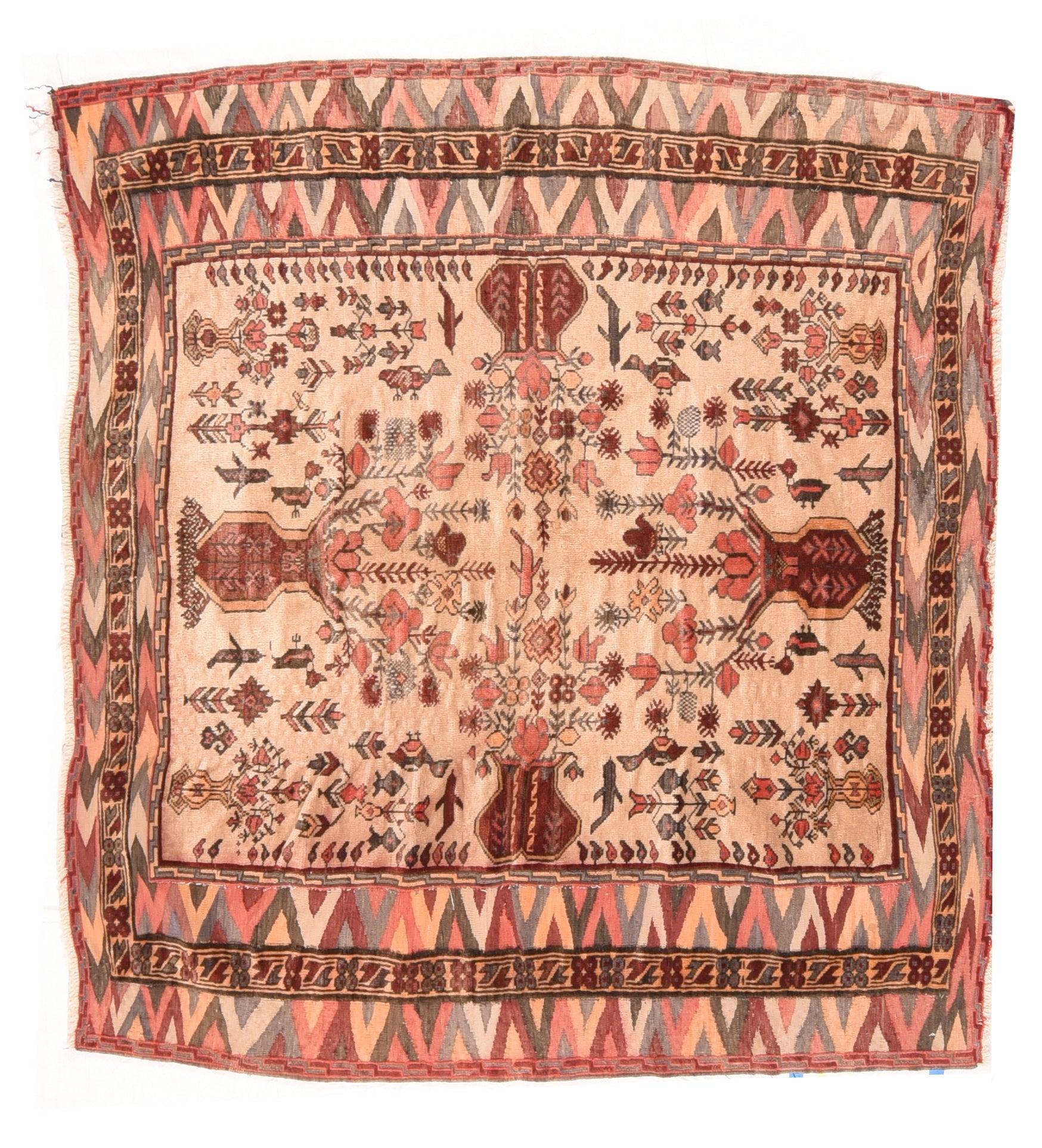 Persian Vintage Balouch Rug 4'9'' x 5'2'' For Sale