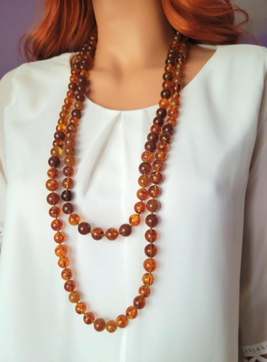 Bead Vintage Baltic Amber Long Necklace 72