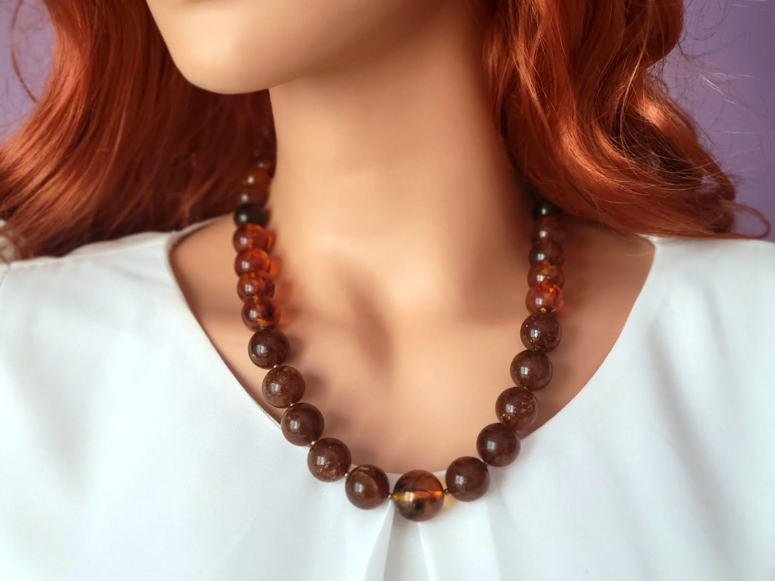 amber necklace vintage