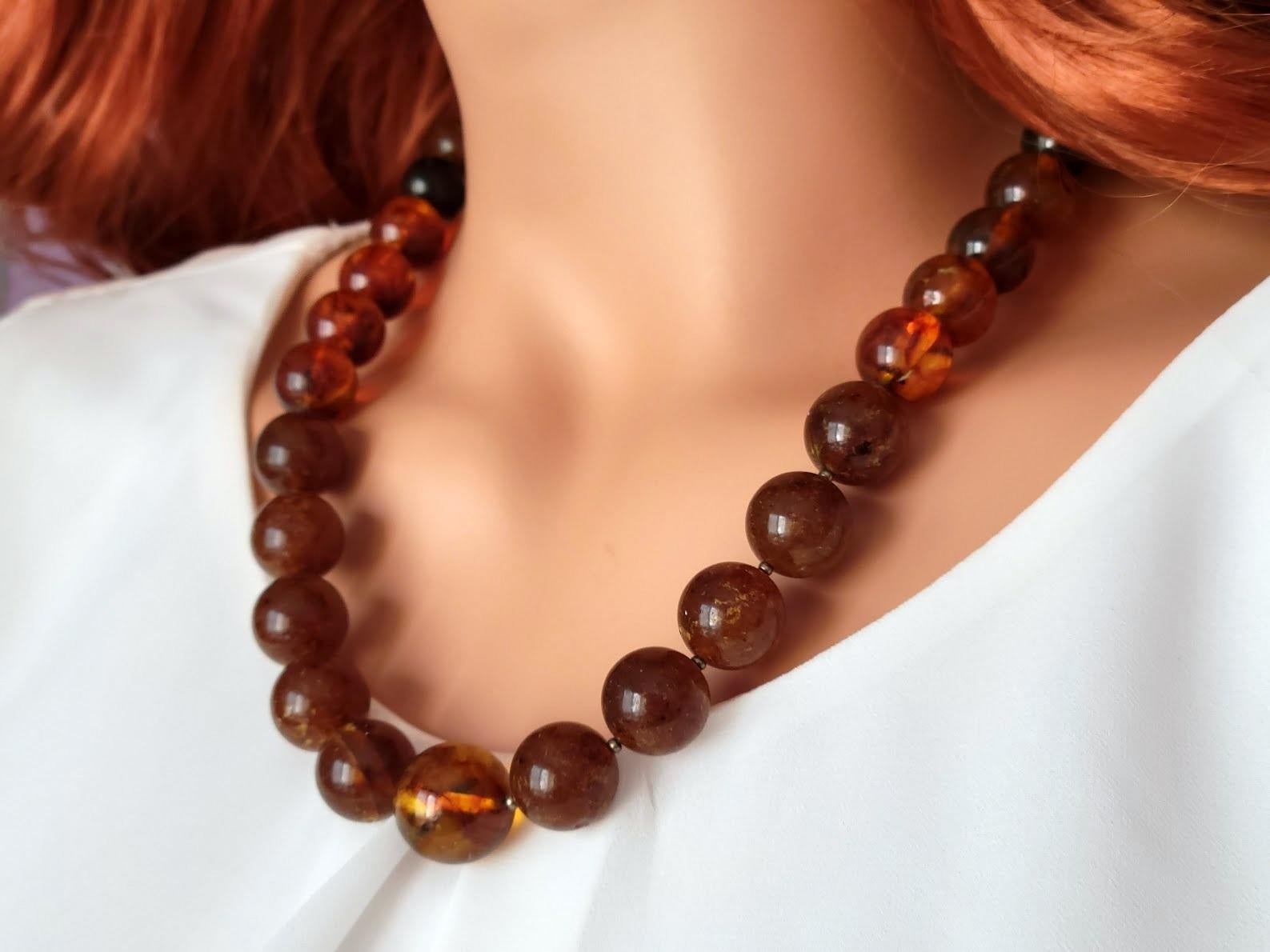 Bead Vintage Baltic Amber Necklace For Sale