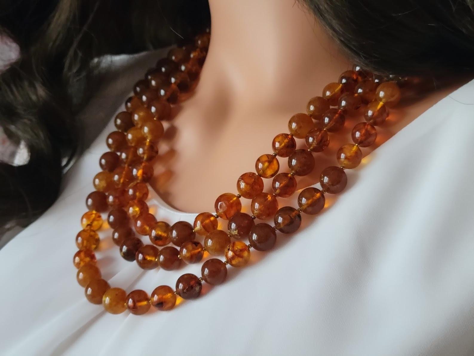 Bead Vintage Baltic Amber Necklace For Sale