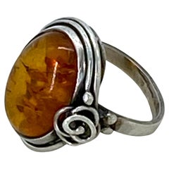 Vintage Baltic Amber Sterling Ring