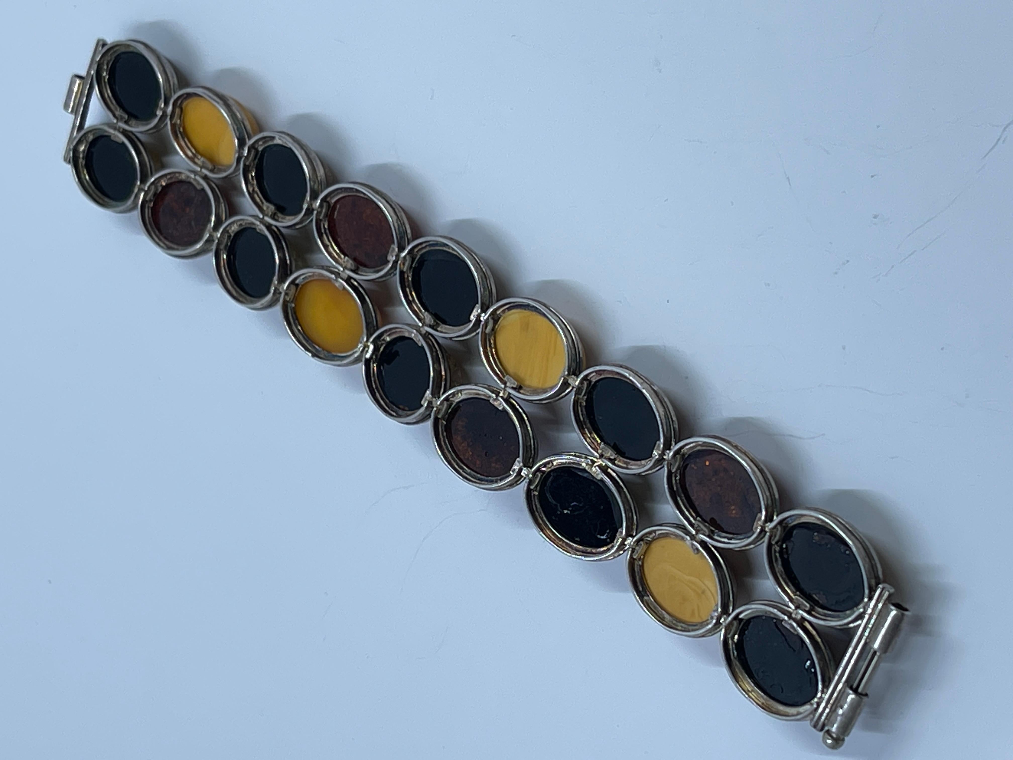 Bracelet baltique vintage en argent sterling en vente 4