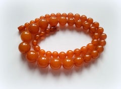Collier d'ambre Baltic Butterscotch pressé vintage