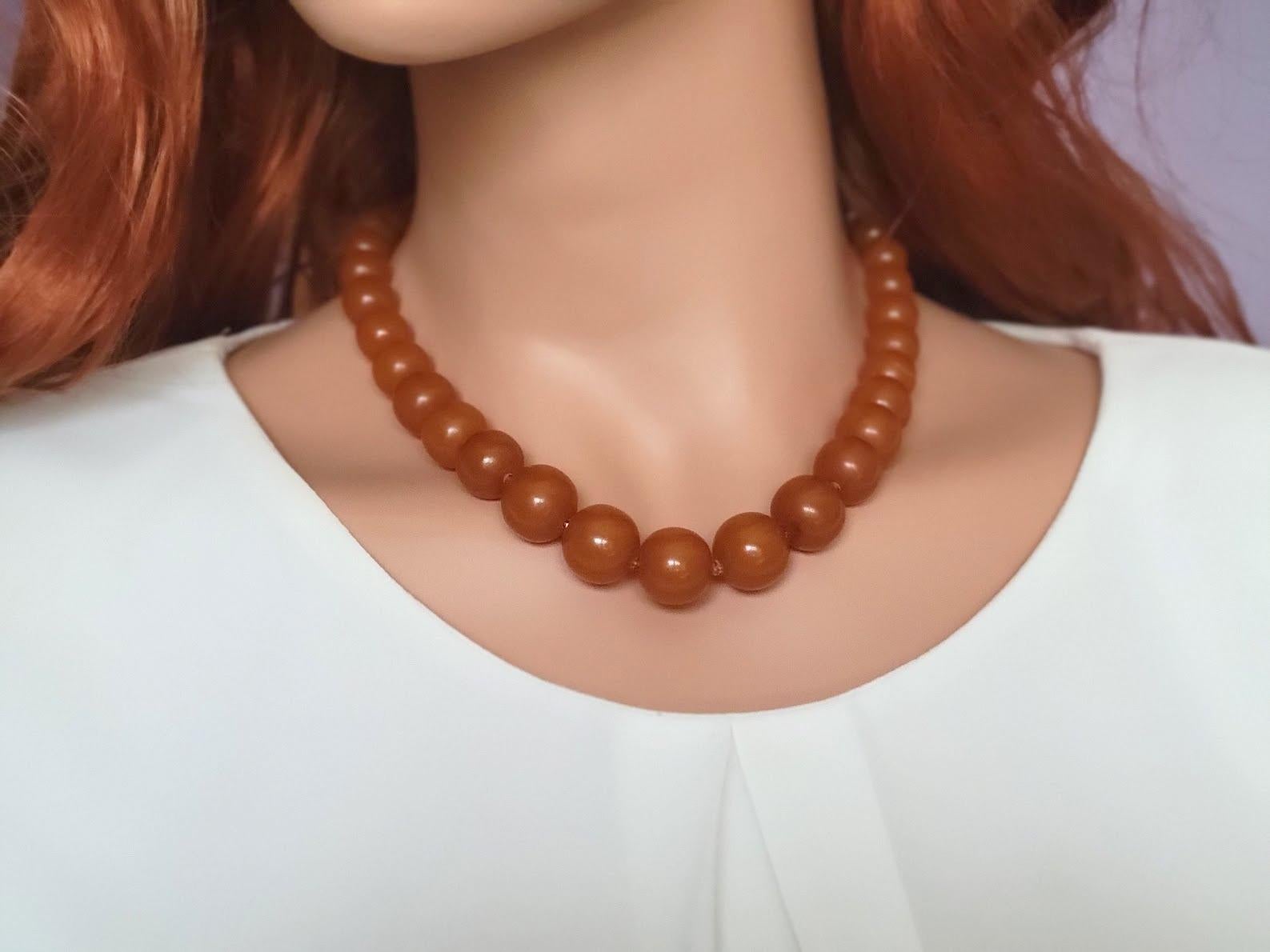 Vintage Baltic Butterscotch Pressed Amber Necklace For Sale 2