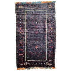 Vintage Baluch Afghan Grey Rug