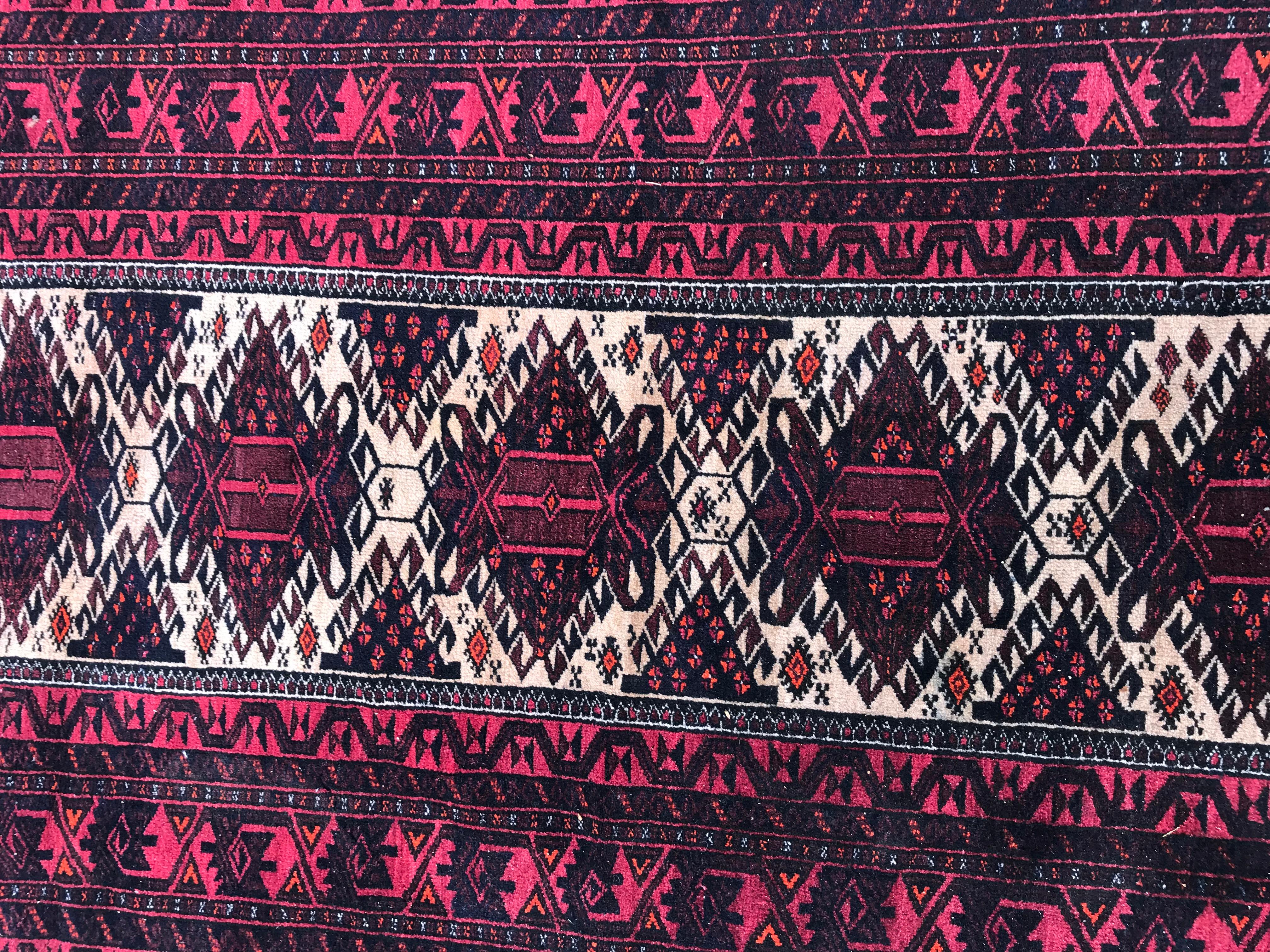 Tribal Vintage Baluch Afghan Rug For Sale
