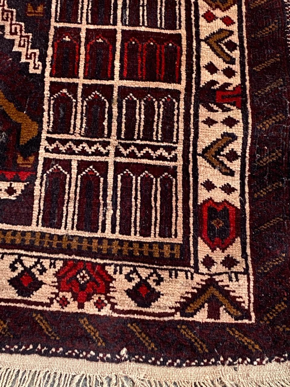 Tribal Bobyrug’s Vintage Baluch Afghan Rug For Sale