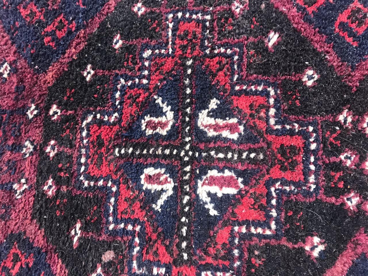 Wool Vintage Baluch Afghan Rug For Sale