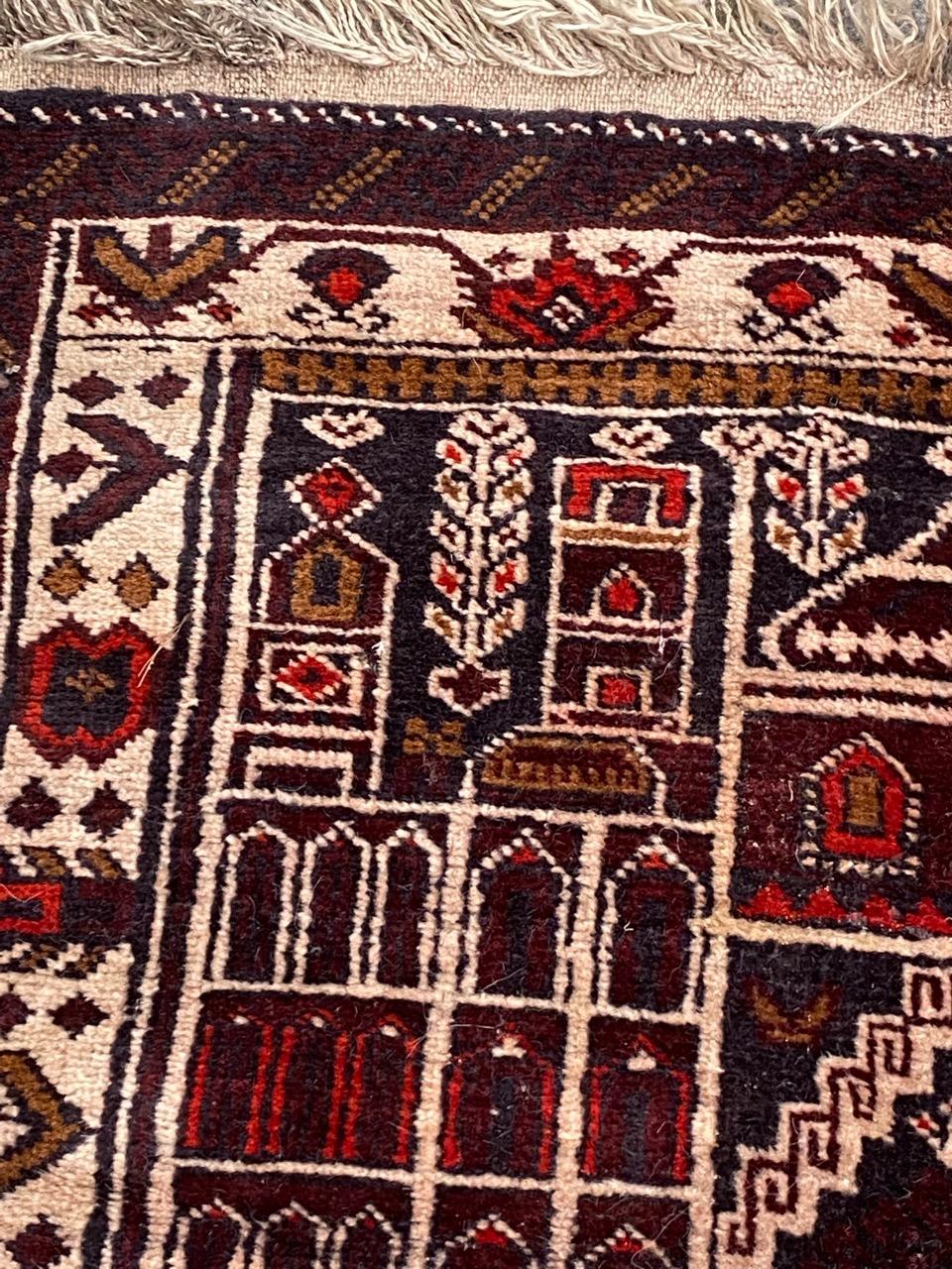 Wool Bobyrug’s Vintage Baluch Afghan Rug For Sale
