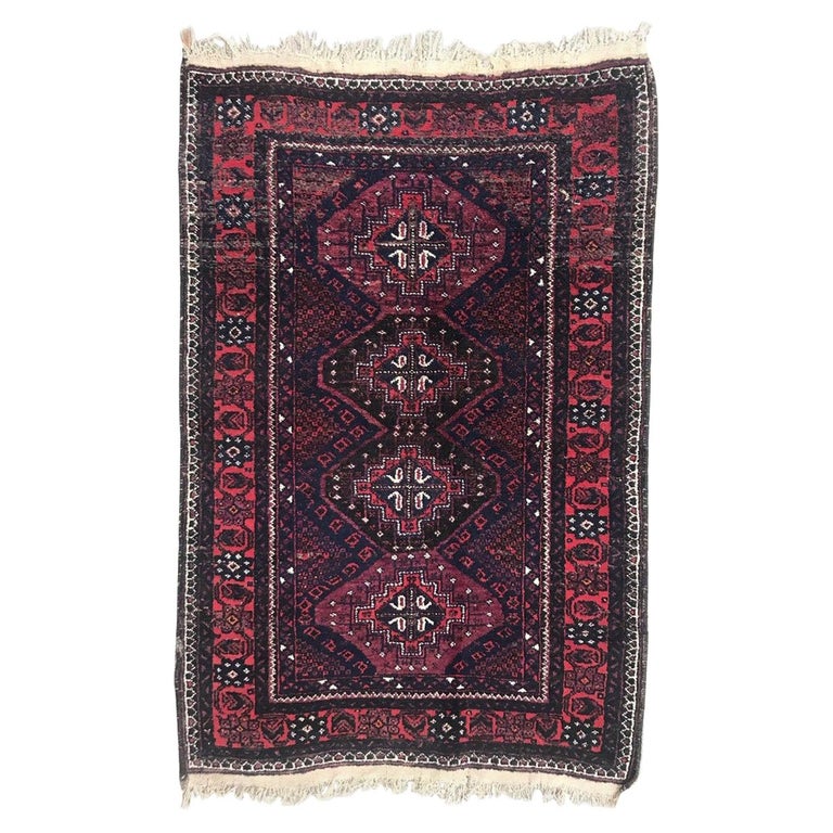 Vintage Baluch Afghan Rug For Sale at 1stDibs