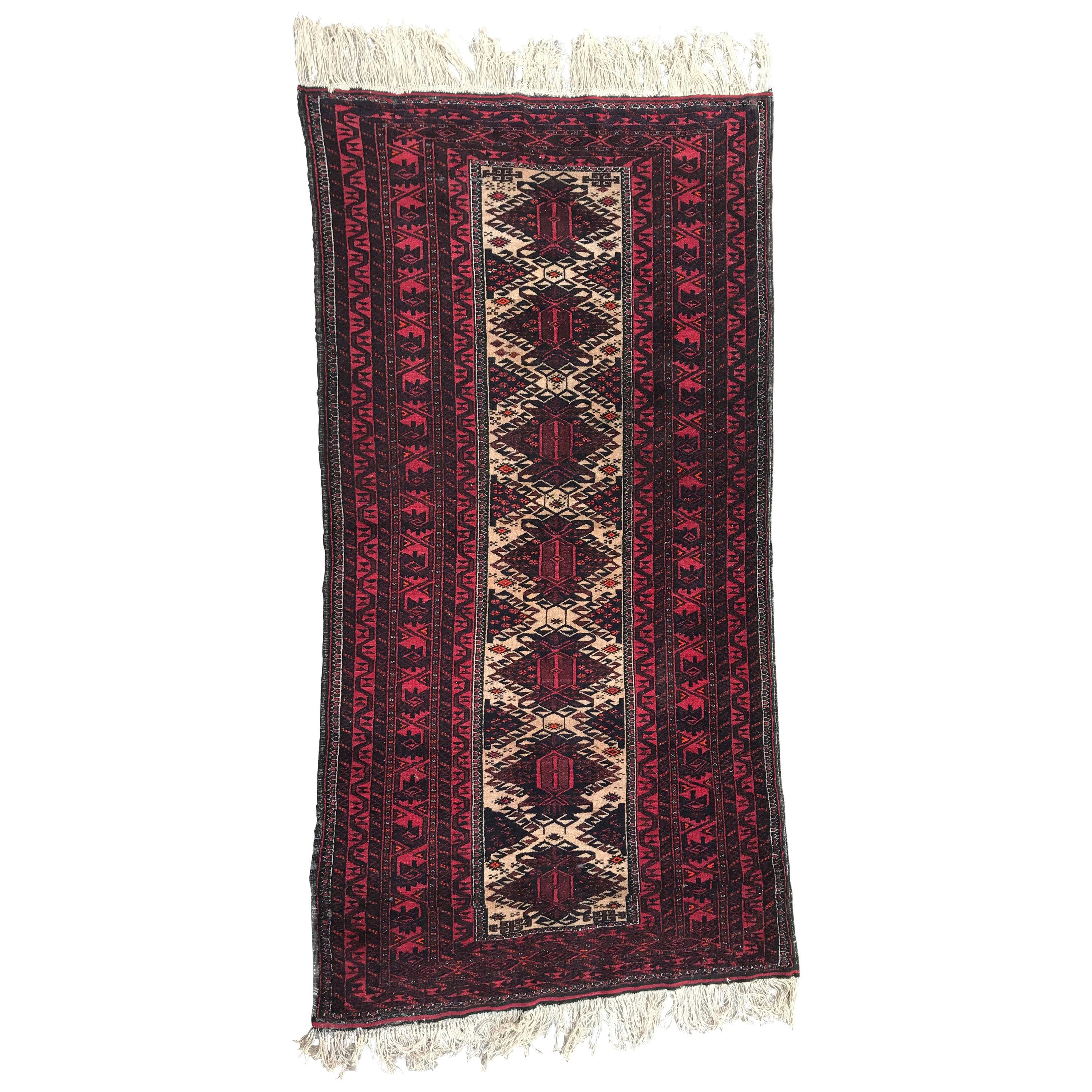 Vintage Baluch Afghan Rug For Sale