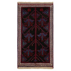 Vintage Baluch Afghan Teppich in Schwarz mit roten und blauen Mustern von Rug & Kilim