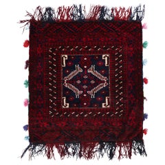 Vintage Baluch Afghan rug in Red, Blue, White 
Black Patterns from Rug 
Kilim