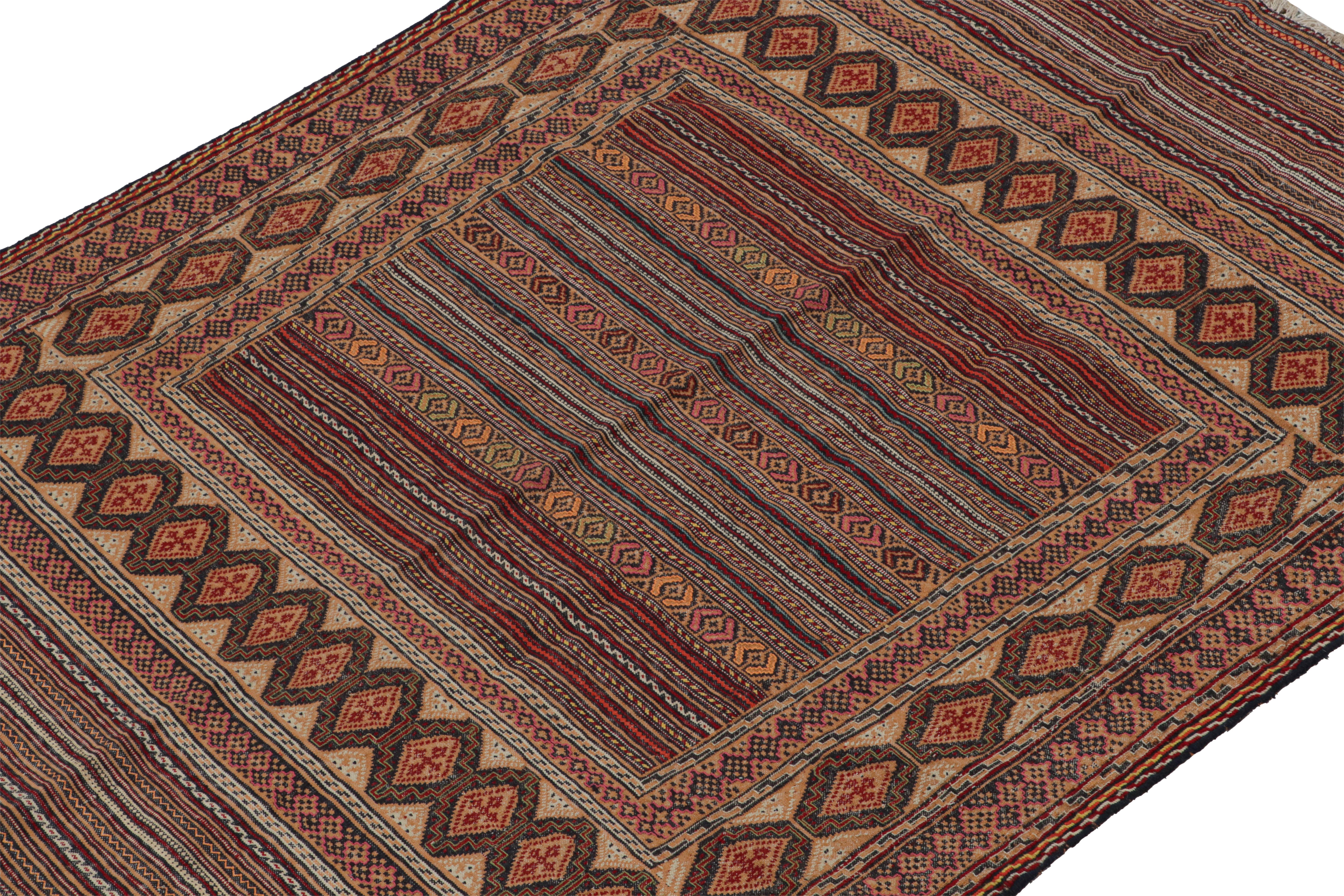 Afghan Vintage Baluch Kilim in Beige-Brown with Geometric Patterns, from Rug & Kilim For Sale