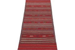 Vintage Baluch Kilim Runner with Red Stripes & Tribal Motifs, from Rug & Kilim