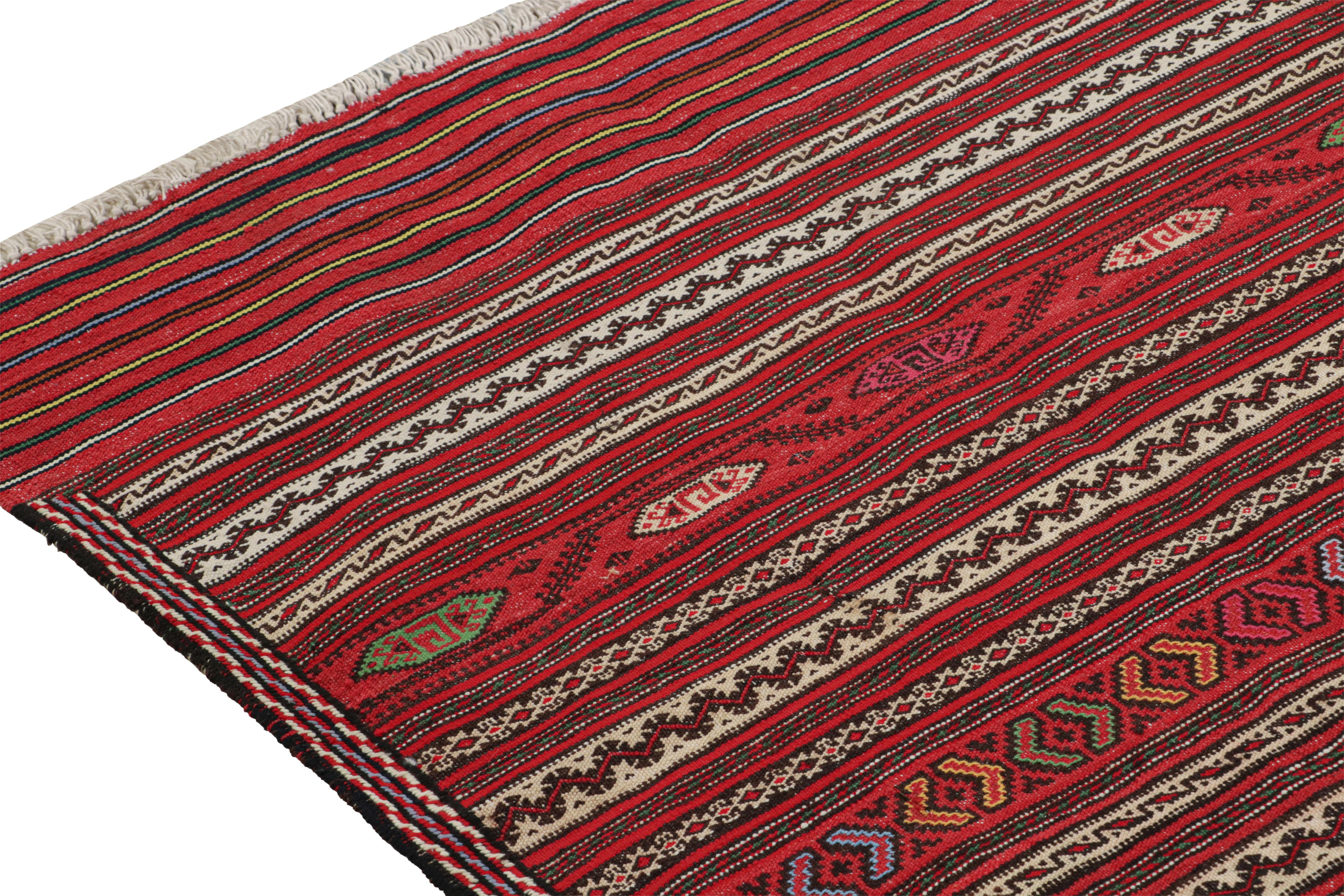 Vintage Baluch Kilim Runner with Red Stripes & Tribal Motifs, from Rug & Kilim In Good Condition For Sale In Long Island City, NY