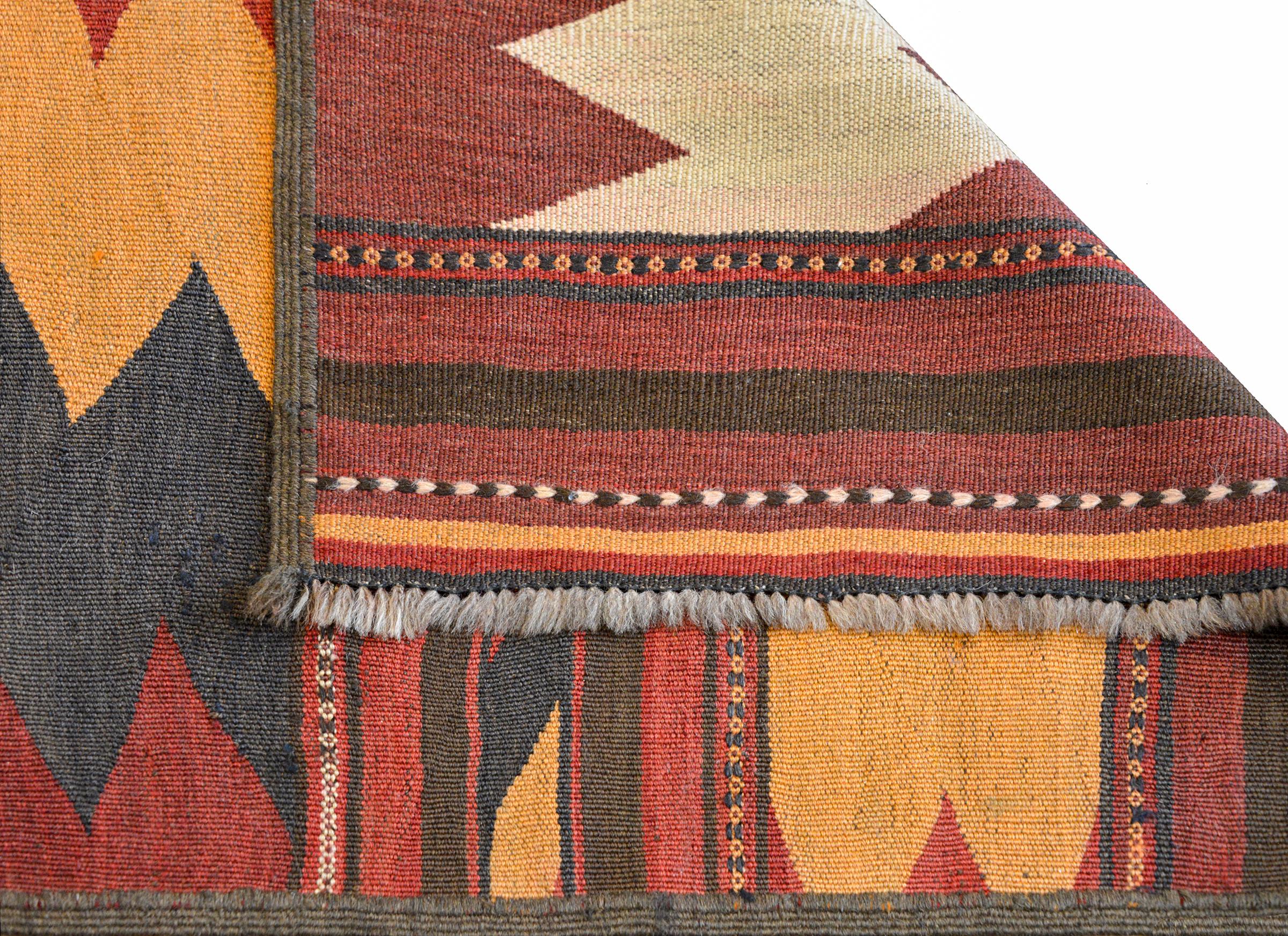 Wool Vintage Baluch Kilim Runner For Sale