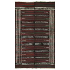 Vintage Baluch Persian Kilim with Stripes & Geometric Patterns