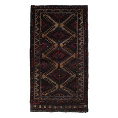 Vintage Baluch Persian rug in Blue, Red, Brown 
Black Patterns from Rug 
Kilim
