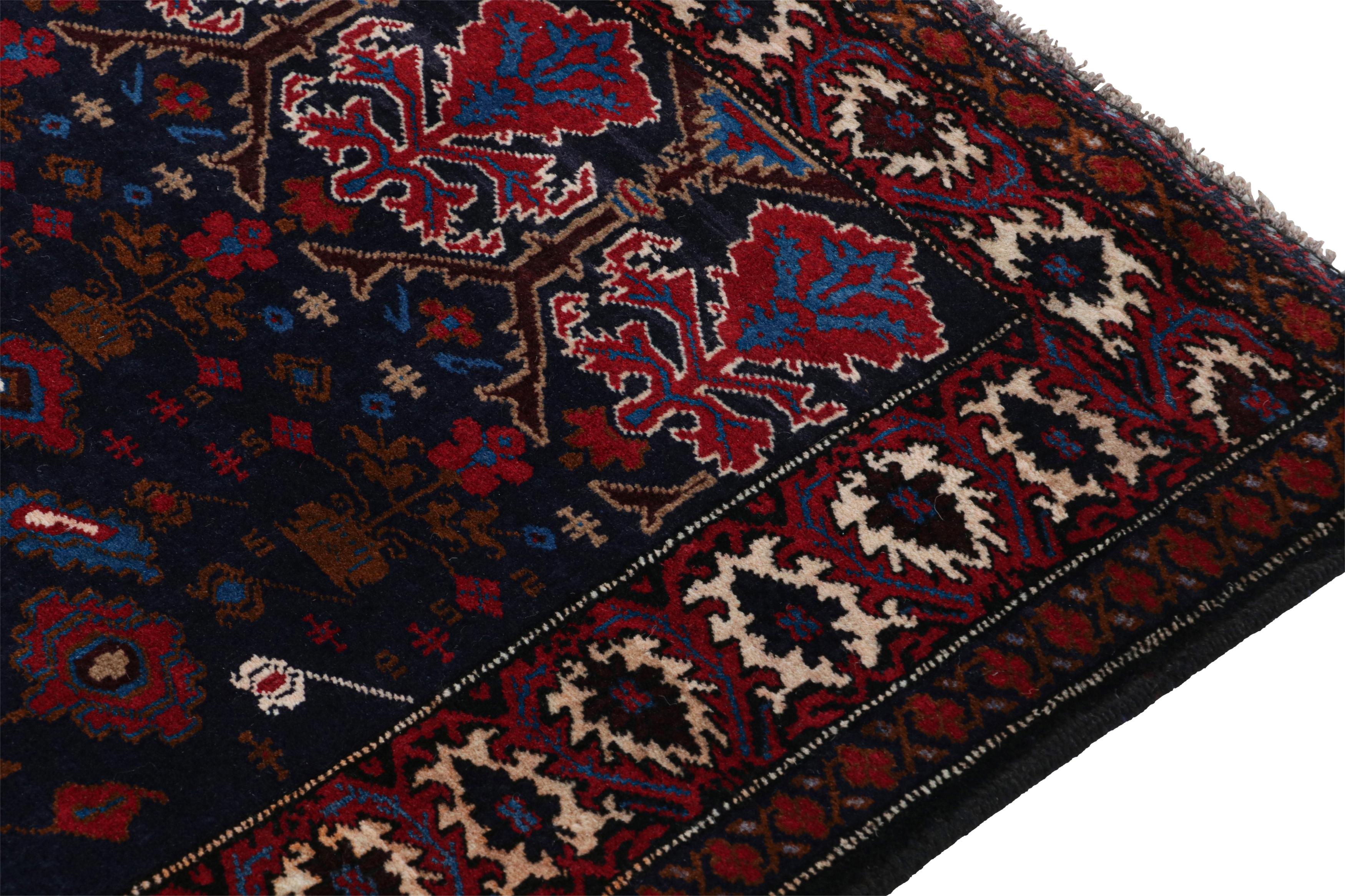Vintage Baluch Persian rug in Blue with Red-Brown Patterns from Rug & Kilim In Good Condition For Sale In Long Island City, NY