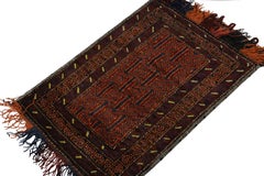 Vintage Baluch Afghan rug in Brown, Blue & Orange Patterns from Rug & Kilim