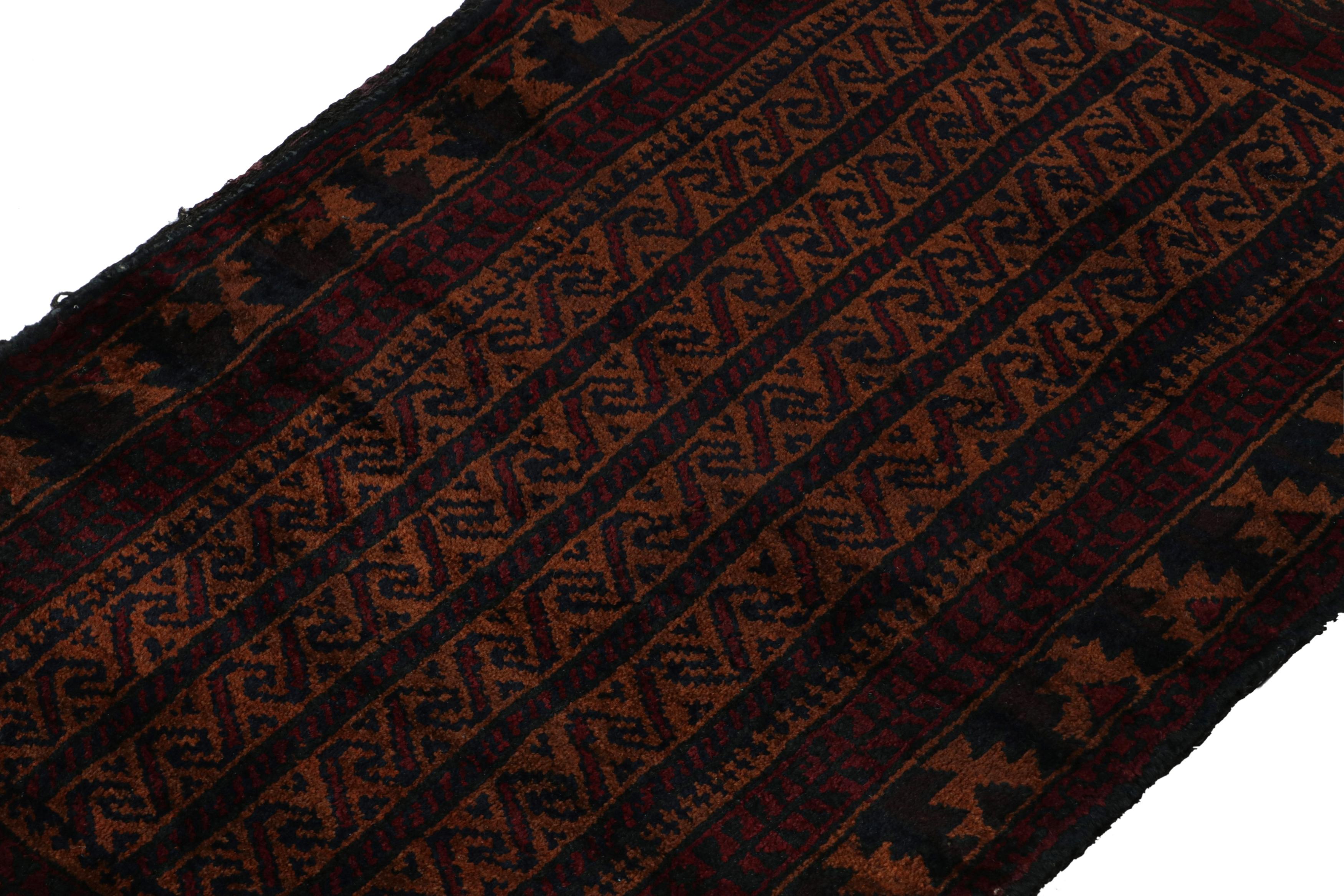 Hand-Knotted Vintage Baluch Persian rug in Brown, Red & Blue Patterns from Rug & Kilim For Sale