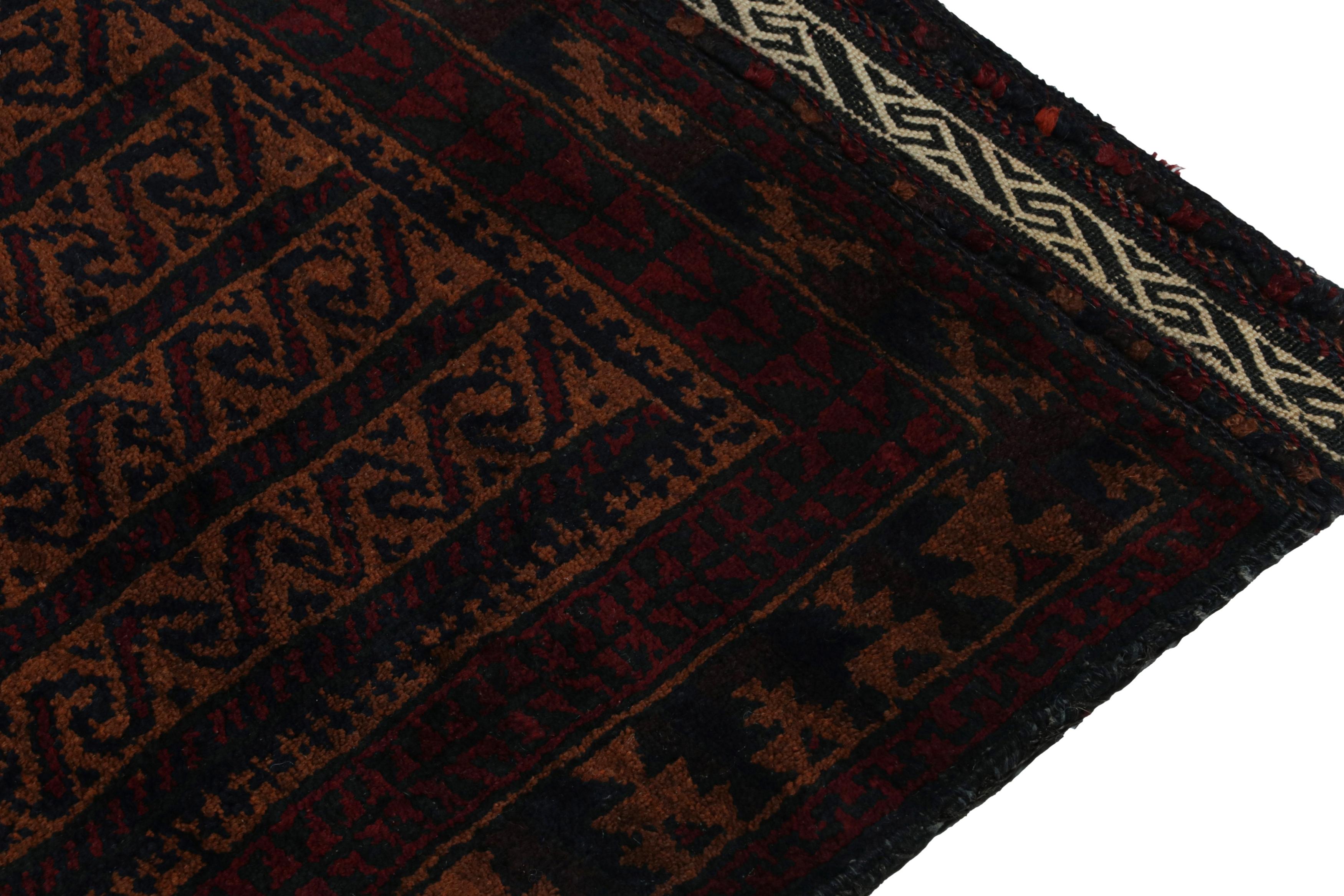 Vintage Baluch Persian rug in Brown, Red & Blue Patterns from Rug & Kilim In Good Condition For Sale In Long Island City, NY