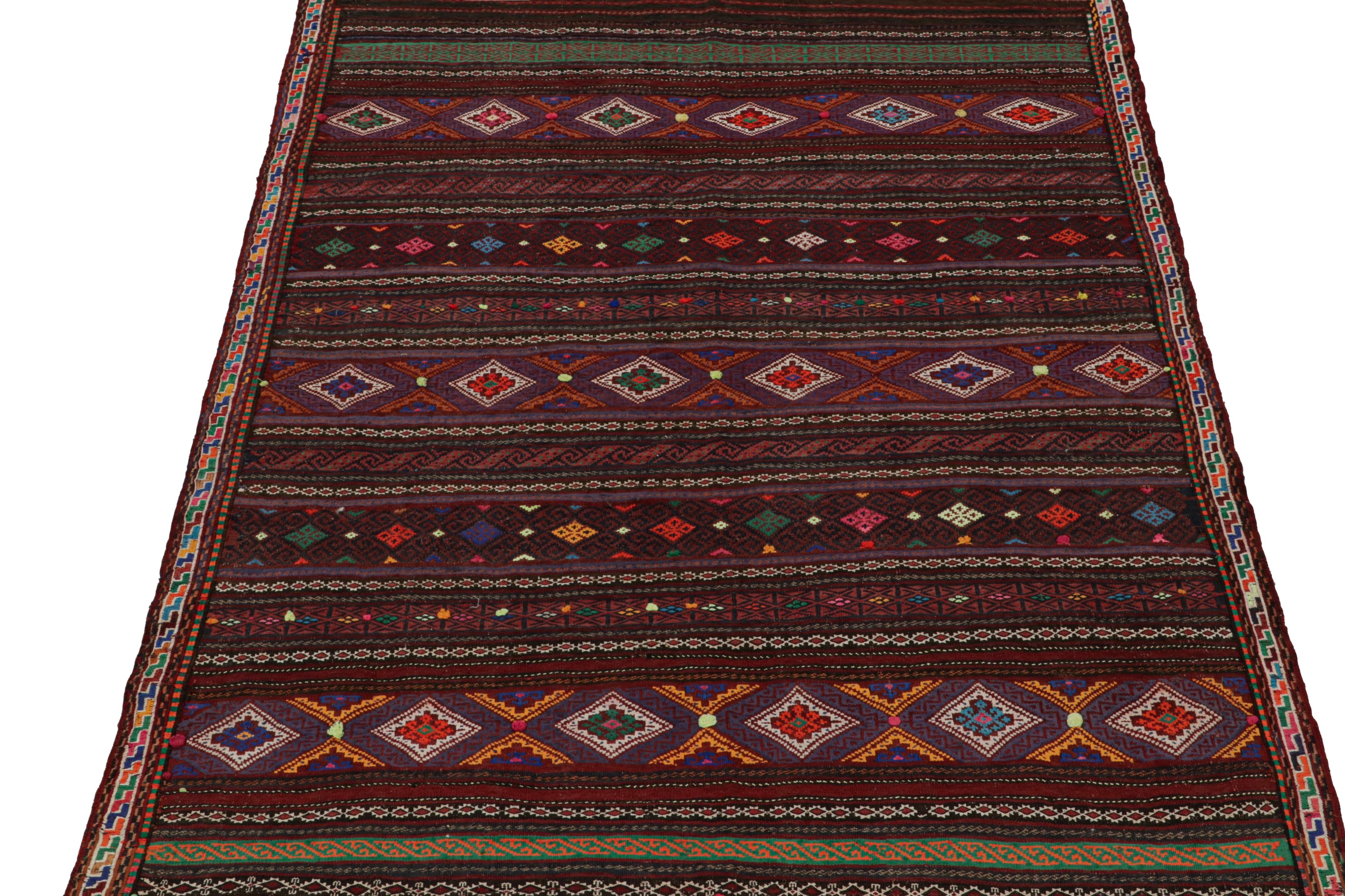 Tribal Vintage Baluch Persian rug in Polychromatic Patterns from Rug & Kilim For Sale