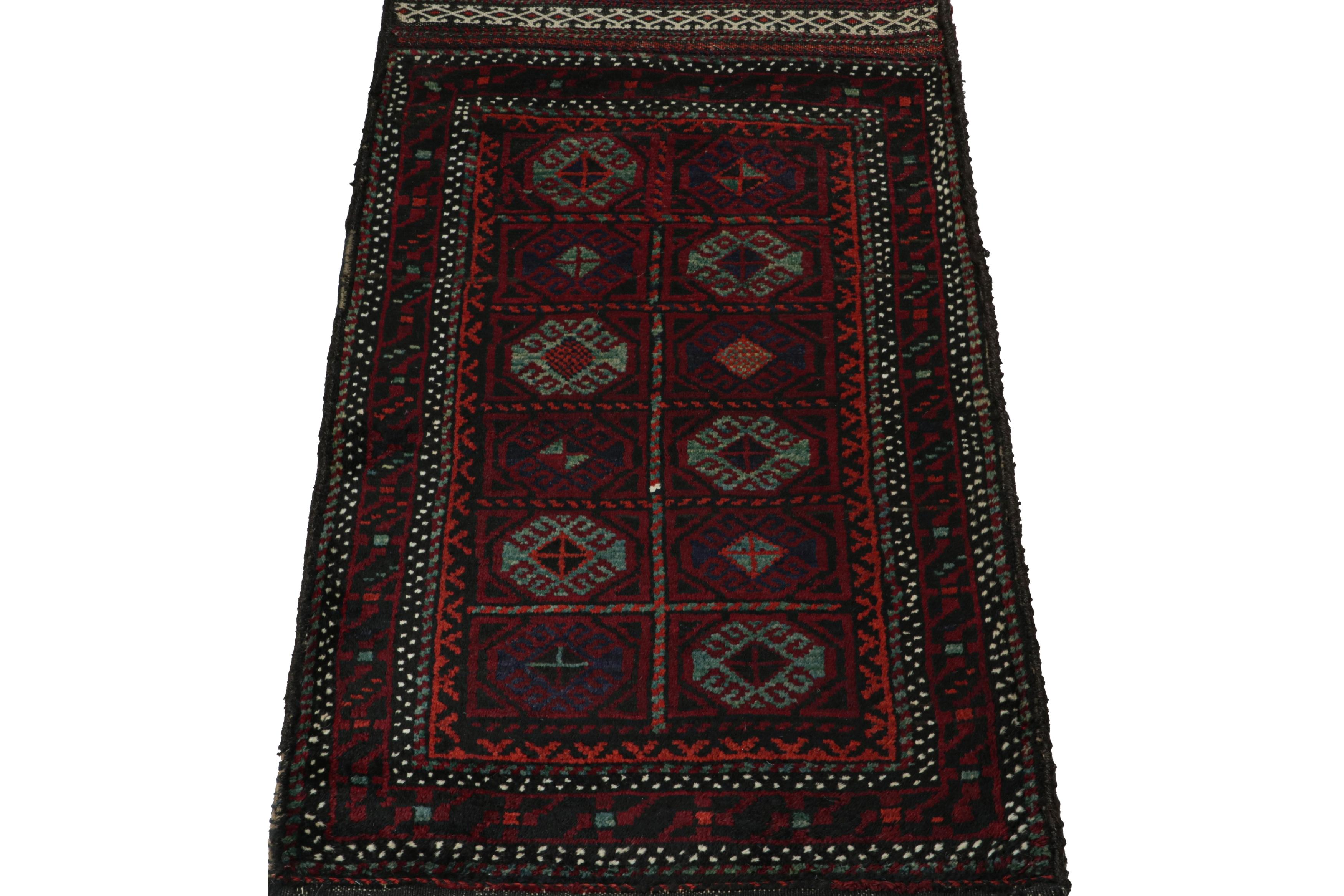 Tribal Vintage Baluch Persian rug in Polychromatic Patterns from Rug & Kilim For Sale