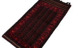 Vintage Belutsch Afghan Teppich in Rot, Blau & Schwarz Muster von Rug & Kilim