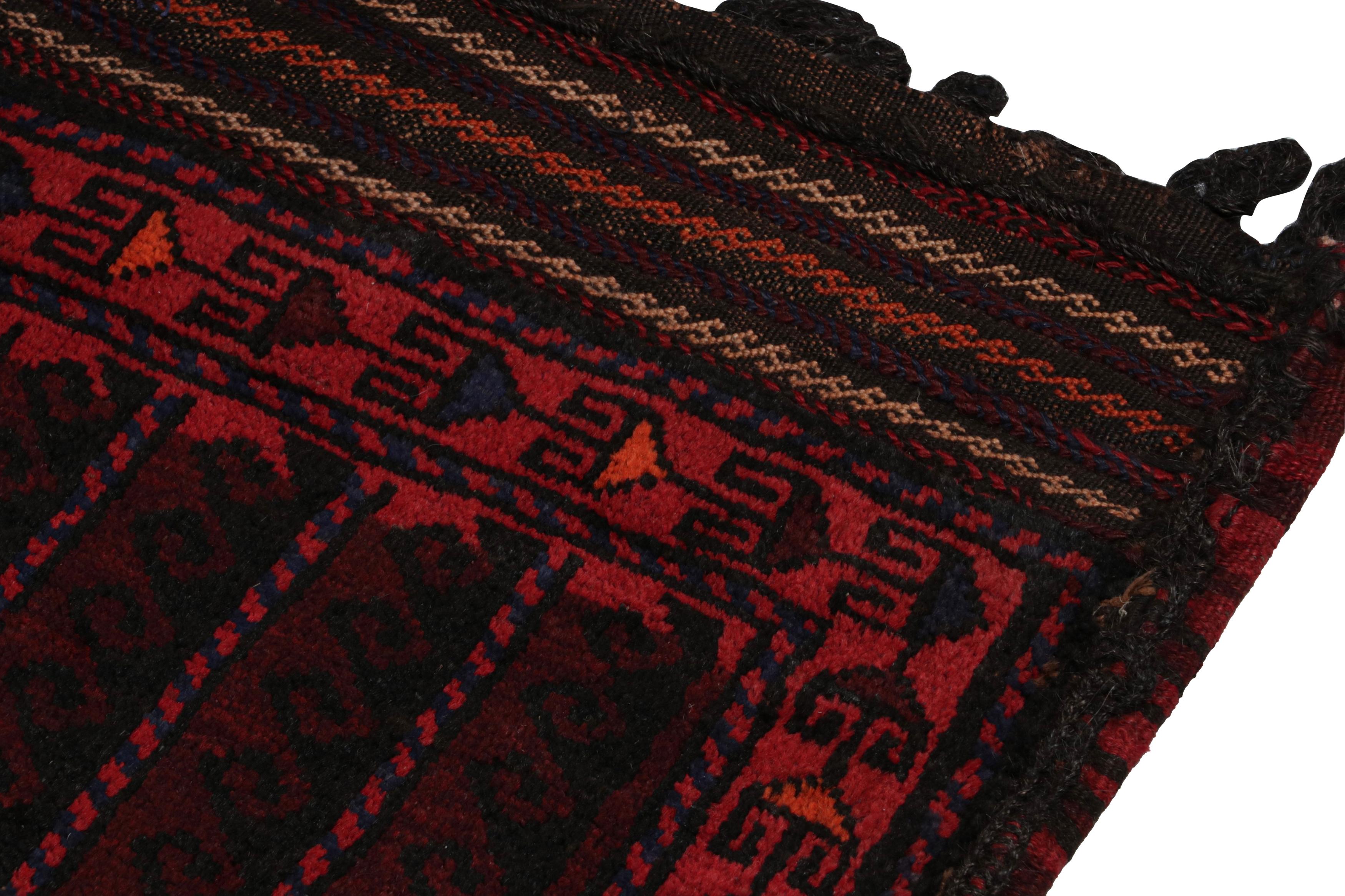 Vintage Baluch Afghan rug in Red, Blue & Black Patterns from Rug & Kilim In Good Condition For Sale In Long Island City, NY