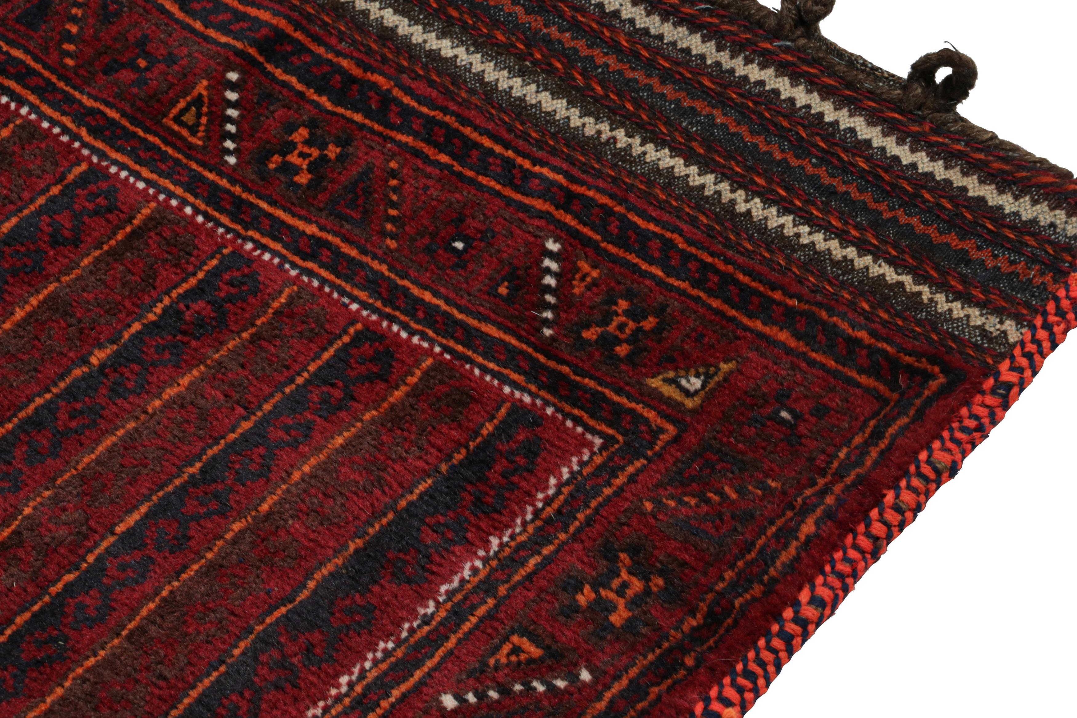 Vintage Baluch Persian rug in Red, Blue & Black Patterns from Rug & Kilim In Good Condition For Sale In Long Island City, NY