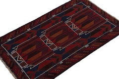 Rug & Kilim’s Afghani Baluch Tribal Rug in Red with Geometric Patterns