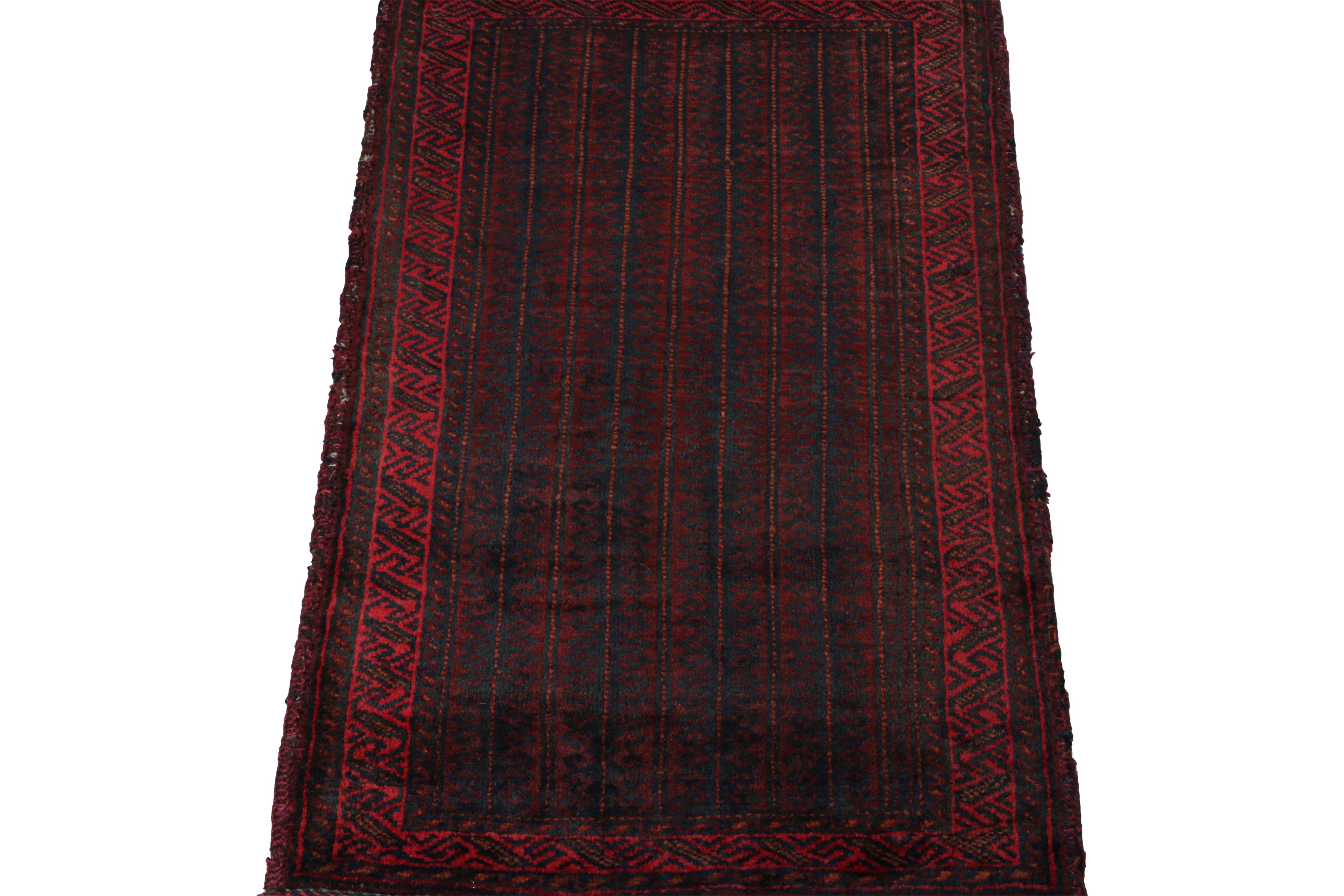 Tribal Vintage Baluch Persian rug in Red & Blue Patterns from Rug & Kilim For Sale