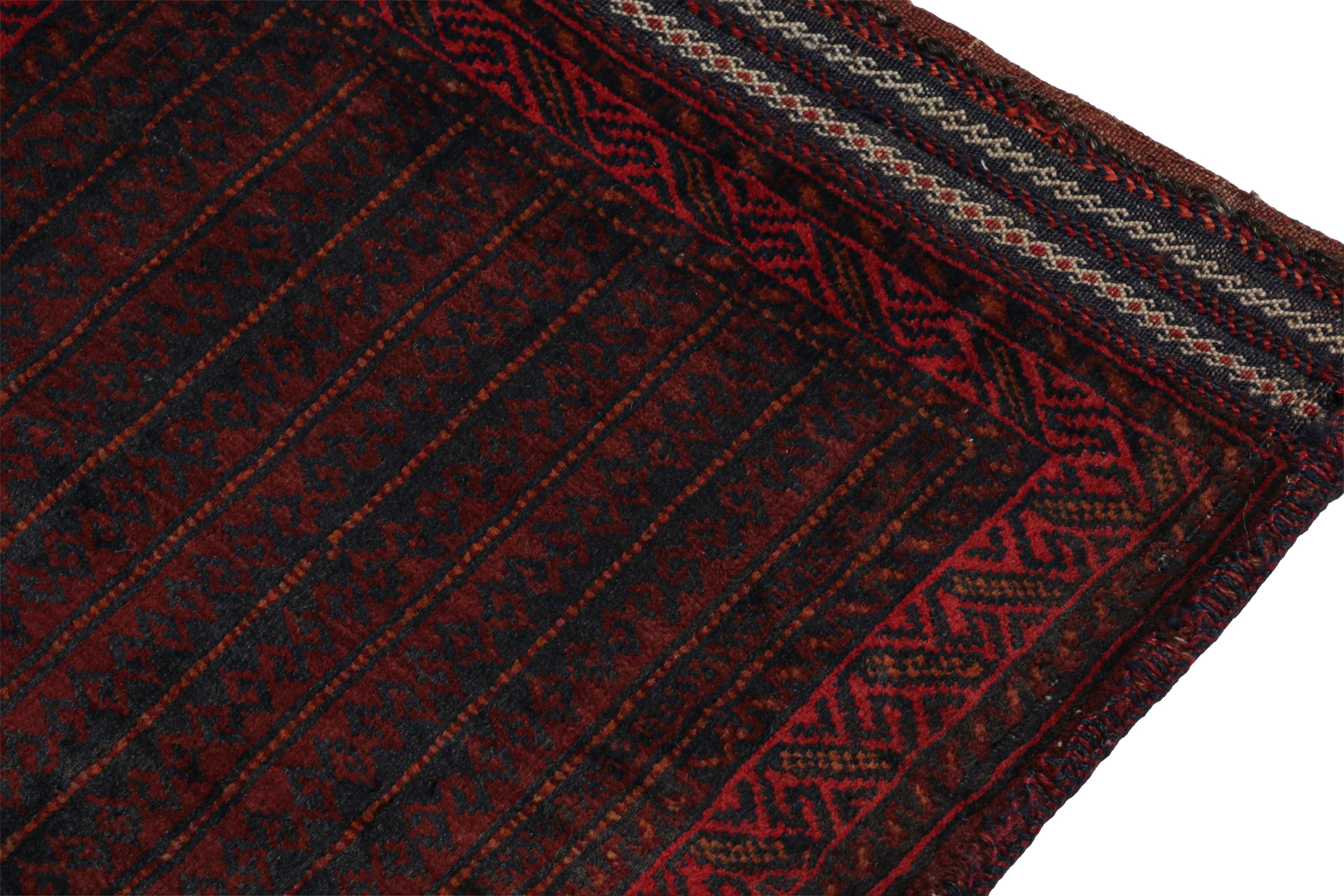 Vintage Baluch Persian rug in Red & Blue Patterns from Rug & Kilim In Good Condition For Sale In Long Island City, NY