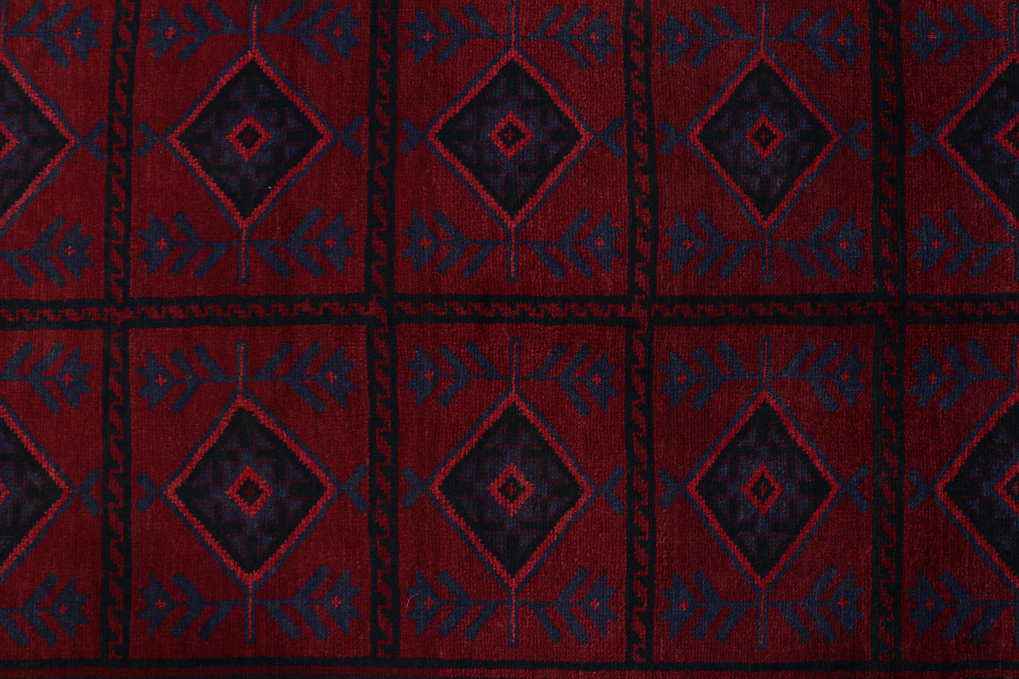 Mid-20th Century Vintage Baluch Persian rug in Red & Blue Patterns from Rug & Kilim For Sale